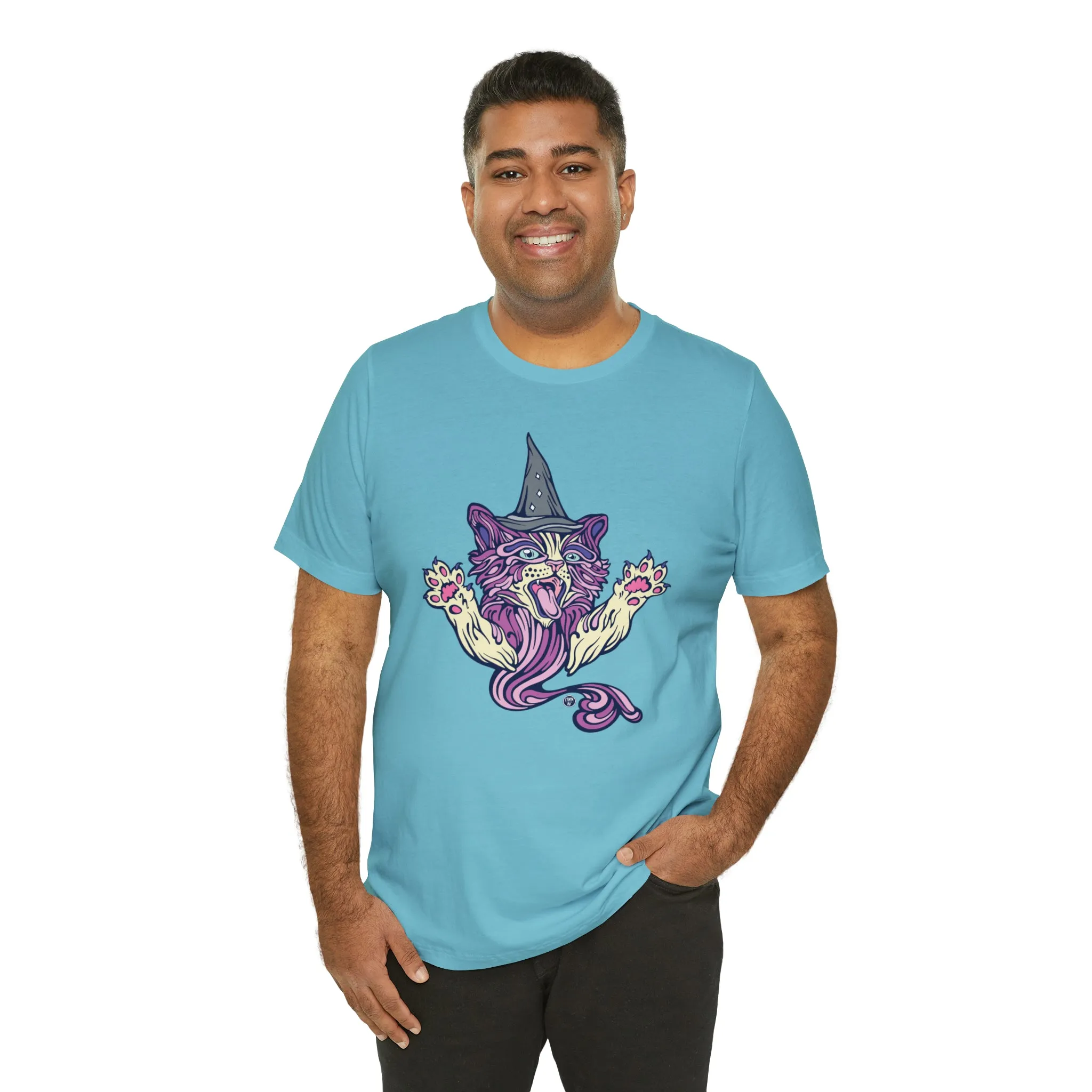Witch Kitty (PURP) by Chaya Av Unisex Short Sleeve T-Shirt DTG (16 Colors Available)