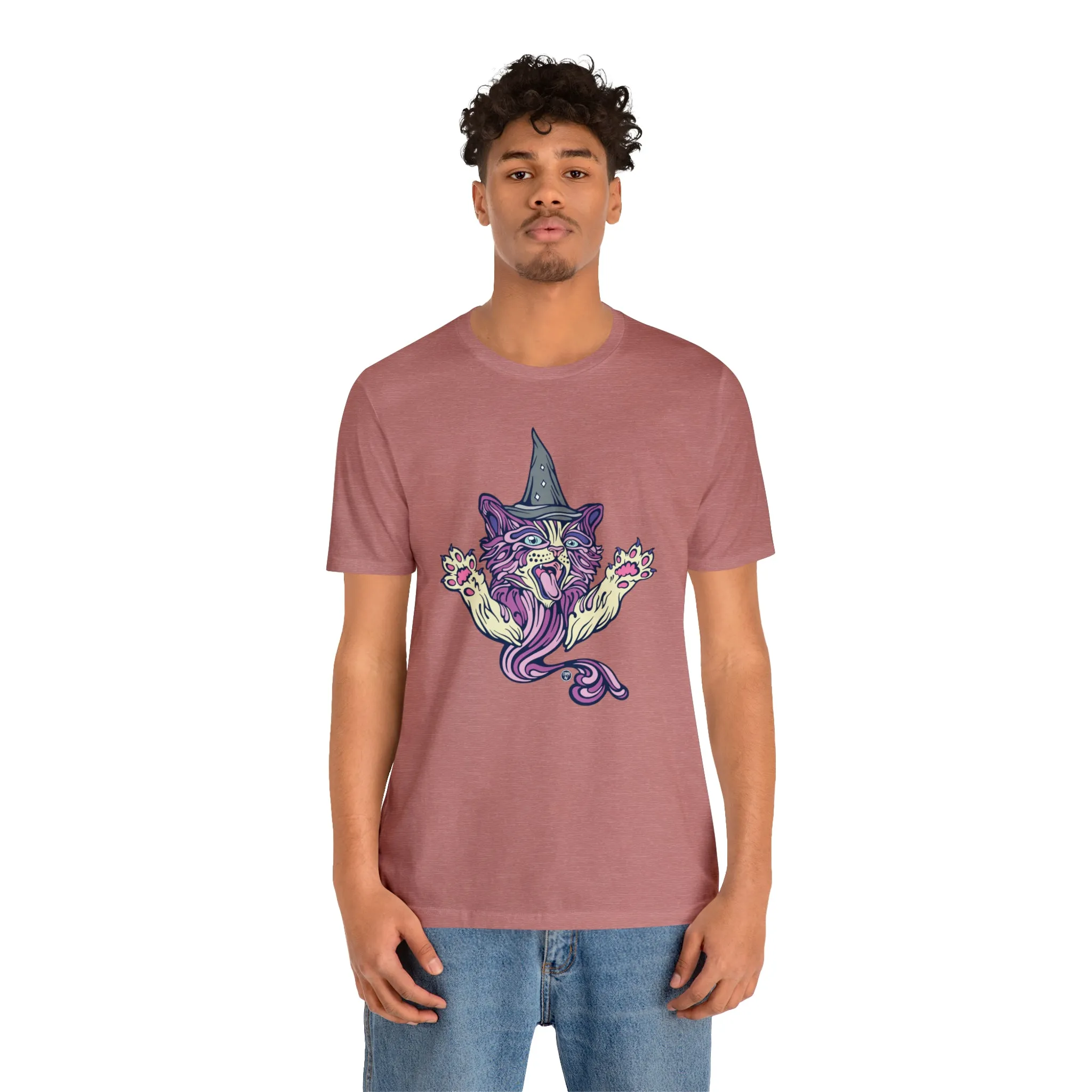 Witch Kitty (PURP) by Chaya Av Unisex Short Sleeve T-Shirt DTG (16 Colors Available)