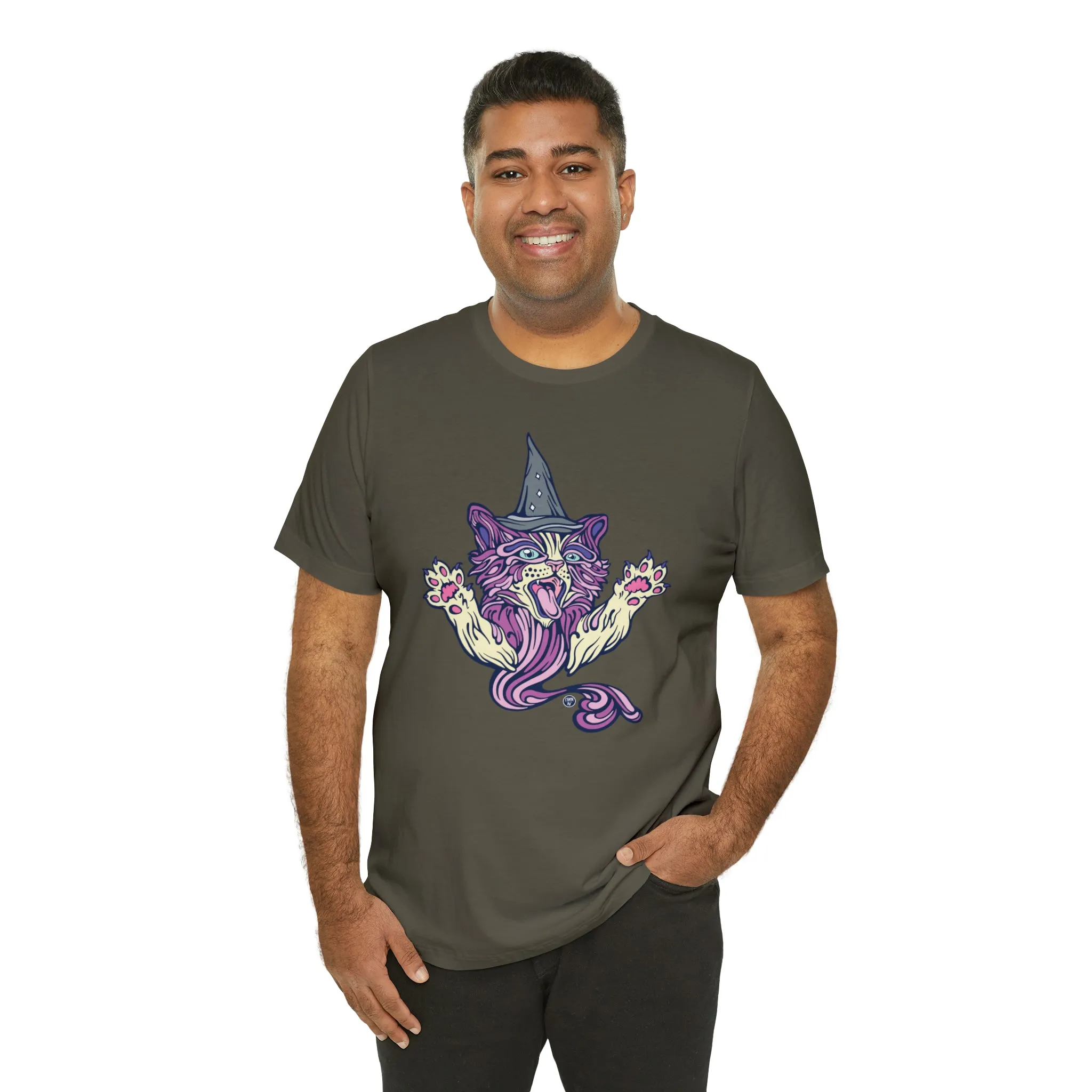Witch Kitty (PURP) by Chaya Av Unisex Short Sleeve T-Shirt DTG (16 Colors Available)
