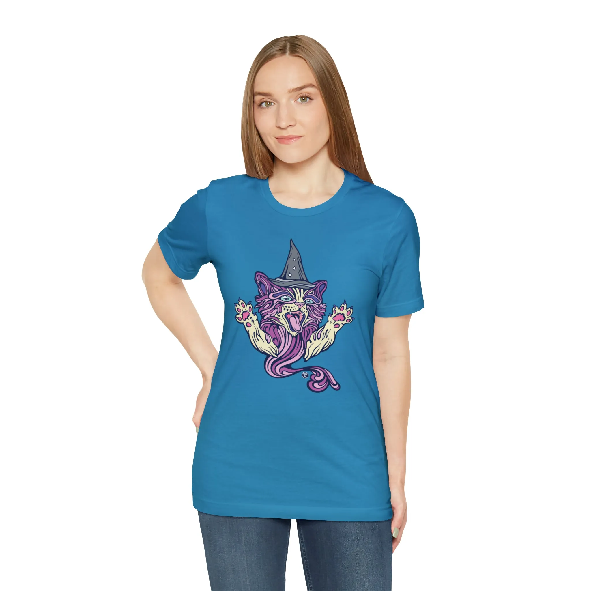 Witch Kitty (PURP) by Chaya Av Unisex Short Sleeve T-Shirt DTG (16 Colors Available)