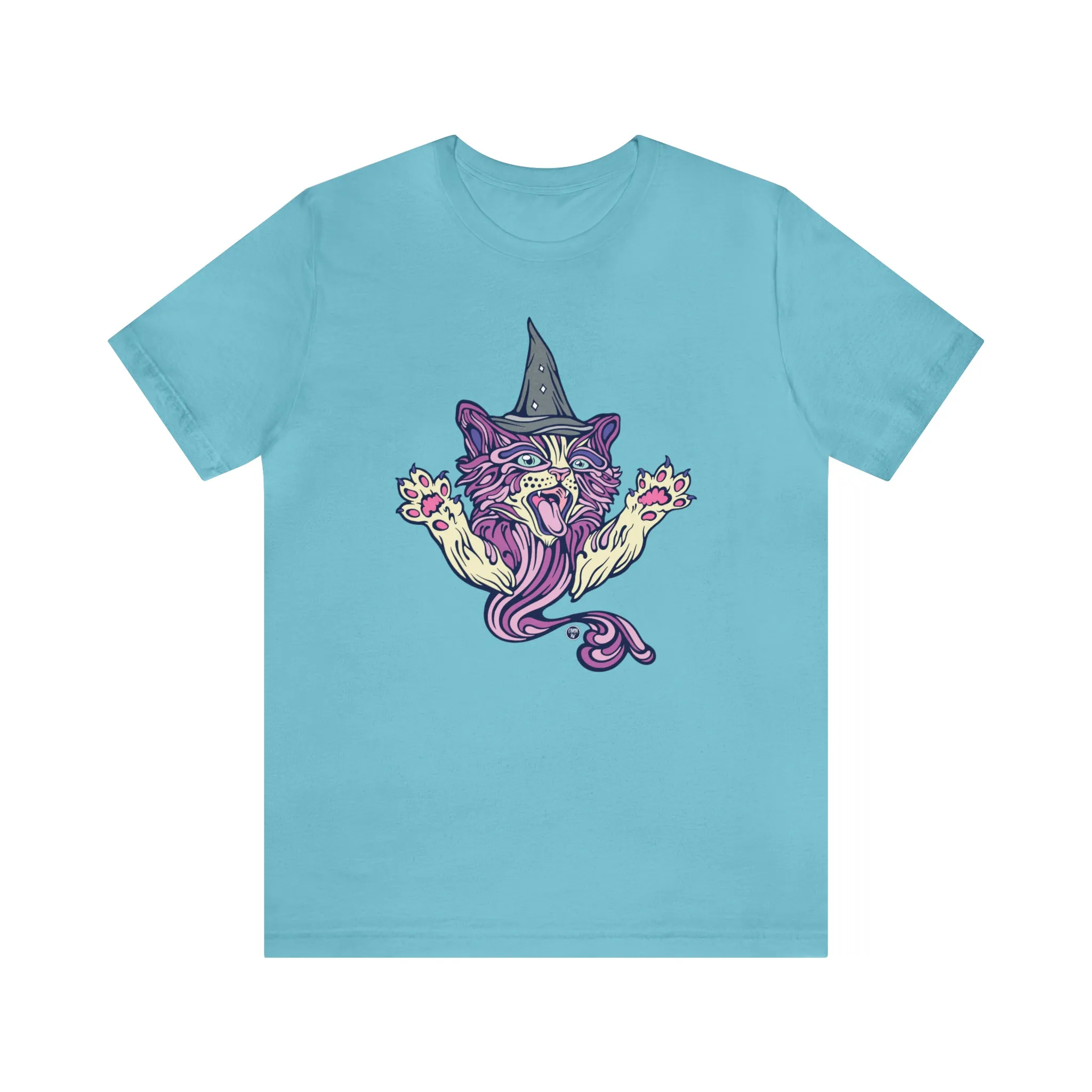 Witch Kitty (PURP) by Chaya Av Unisex Short Sleeve T-Shirt DTG (16 Colors Available)