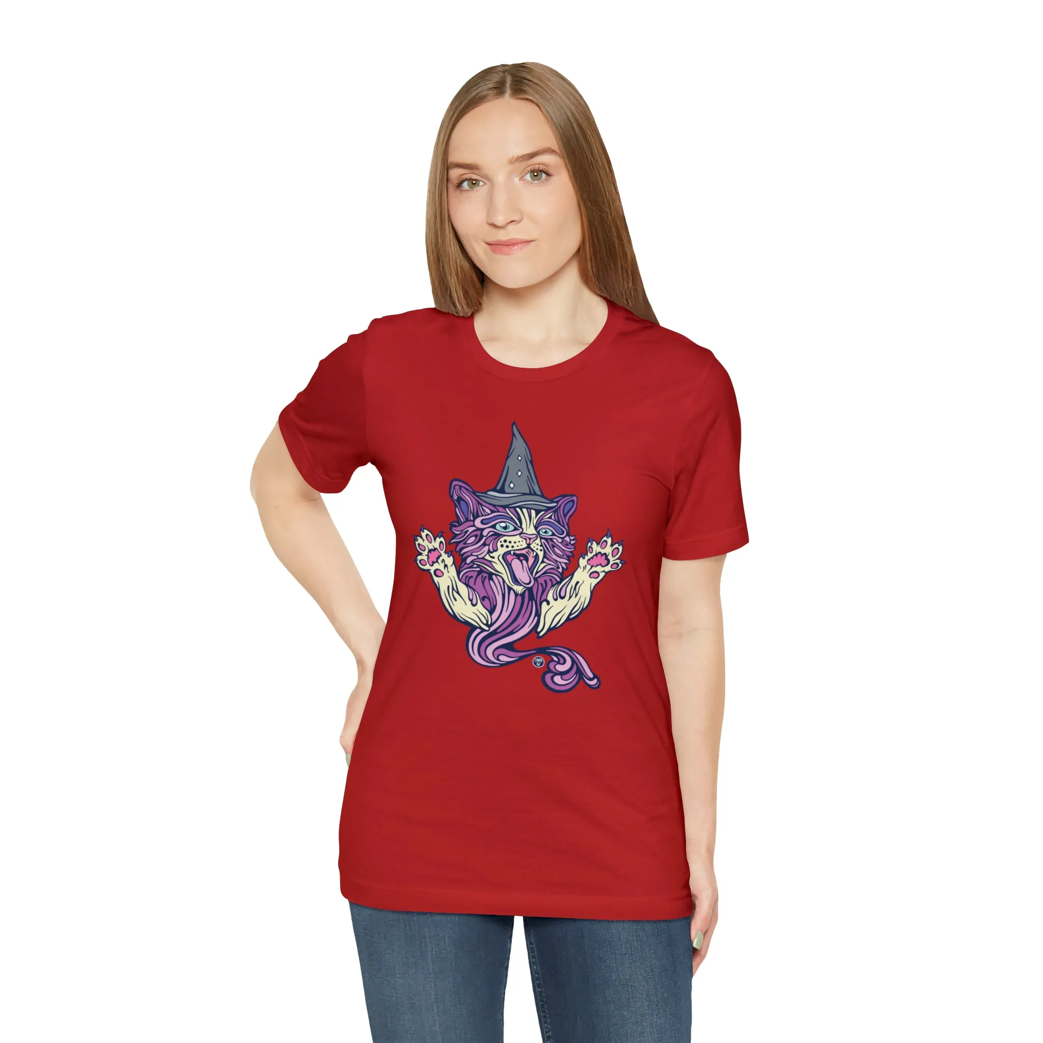 Witch Kitty (PURP) by Chaya Av Unisex Short Sleeve T-Shirt DTG (16 Colors Available)