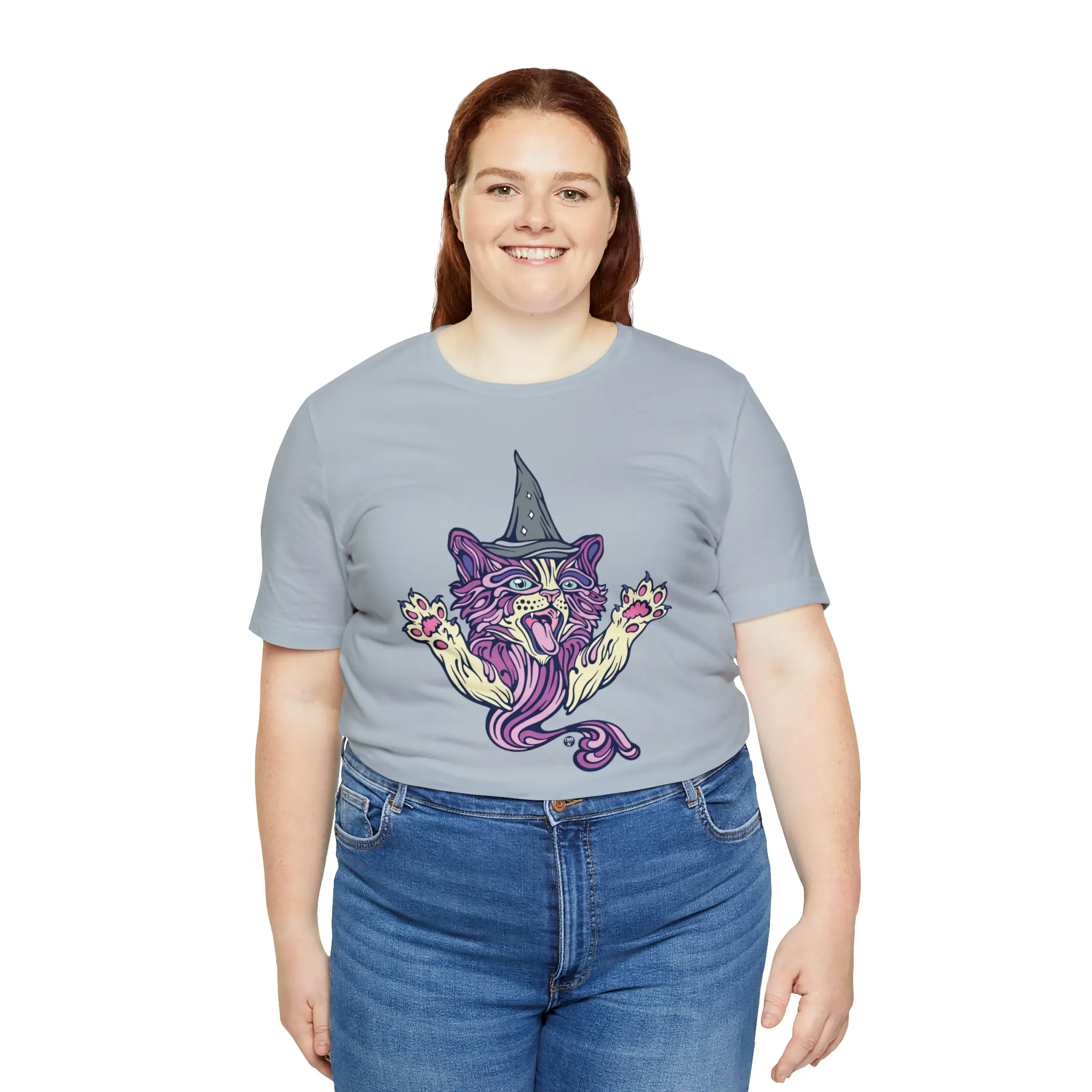 Witch Kitty (PURP) by Chaya Av Unisex Short Sleeve T-Shirt DTG (16 Colors Available)