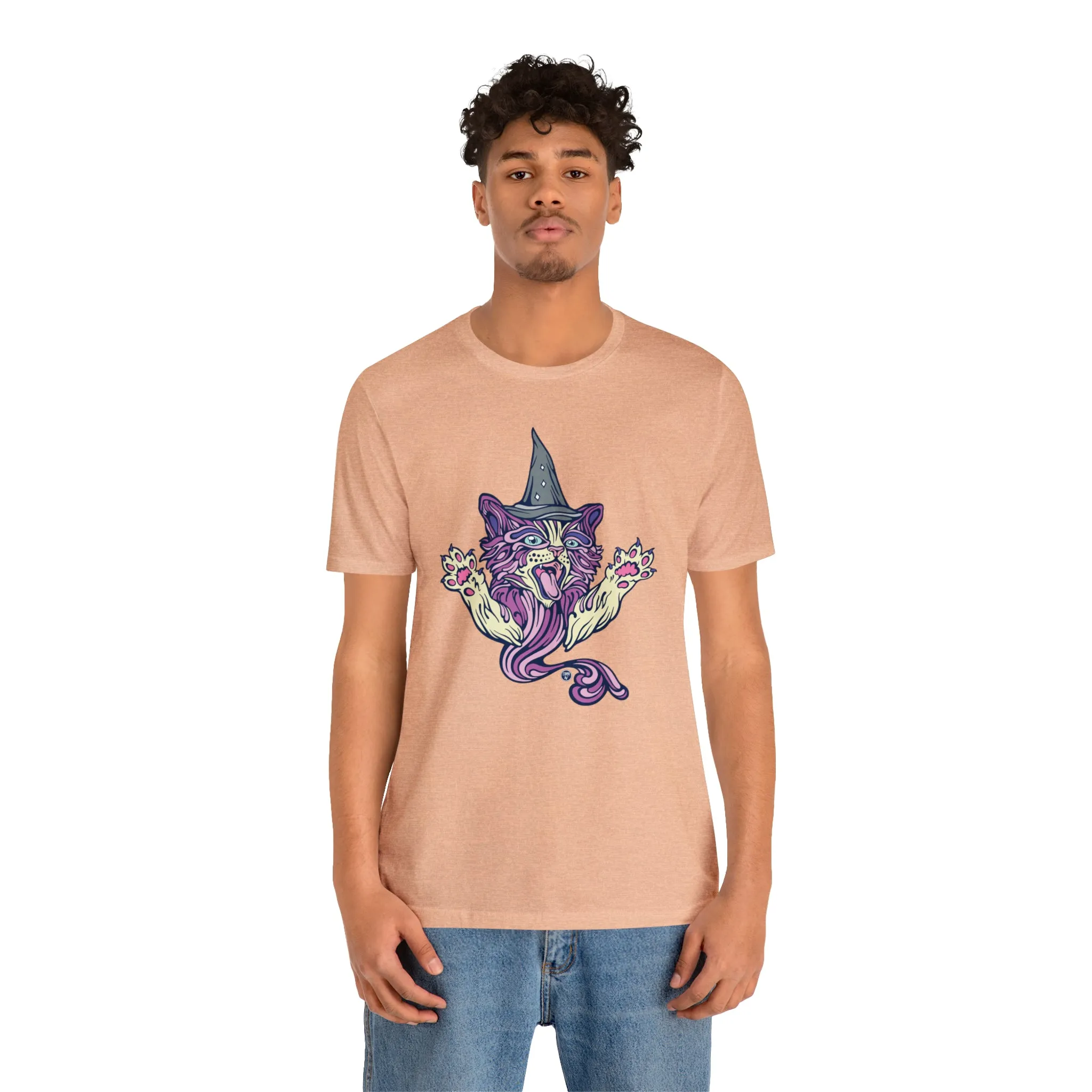 Witch Kitty (PURP) by Chaya Av Unisex Short Sleeve T-Shirt DTG (16 Colors Available)
