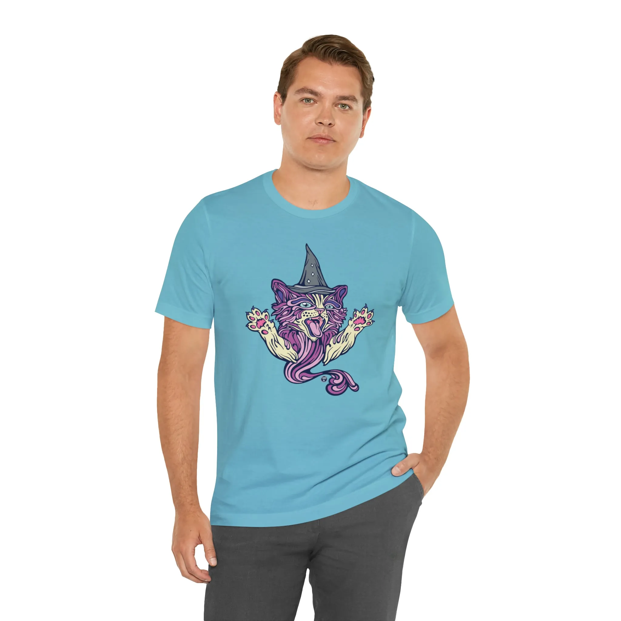 Witch Kitty (PURP) by Chaya Av Unisex Short Sleeve T-Shirt DTG (16 Colors Available)