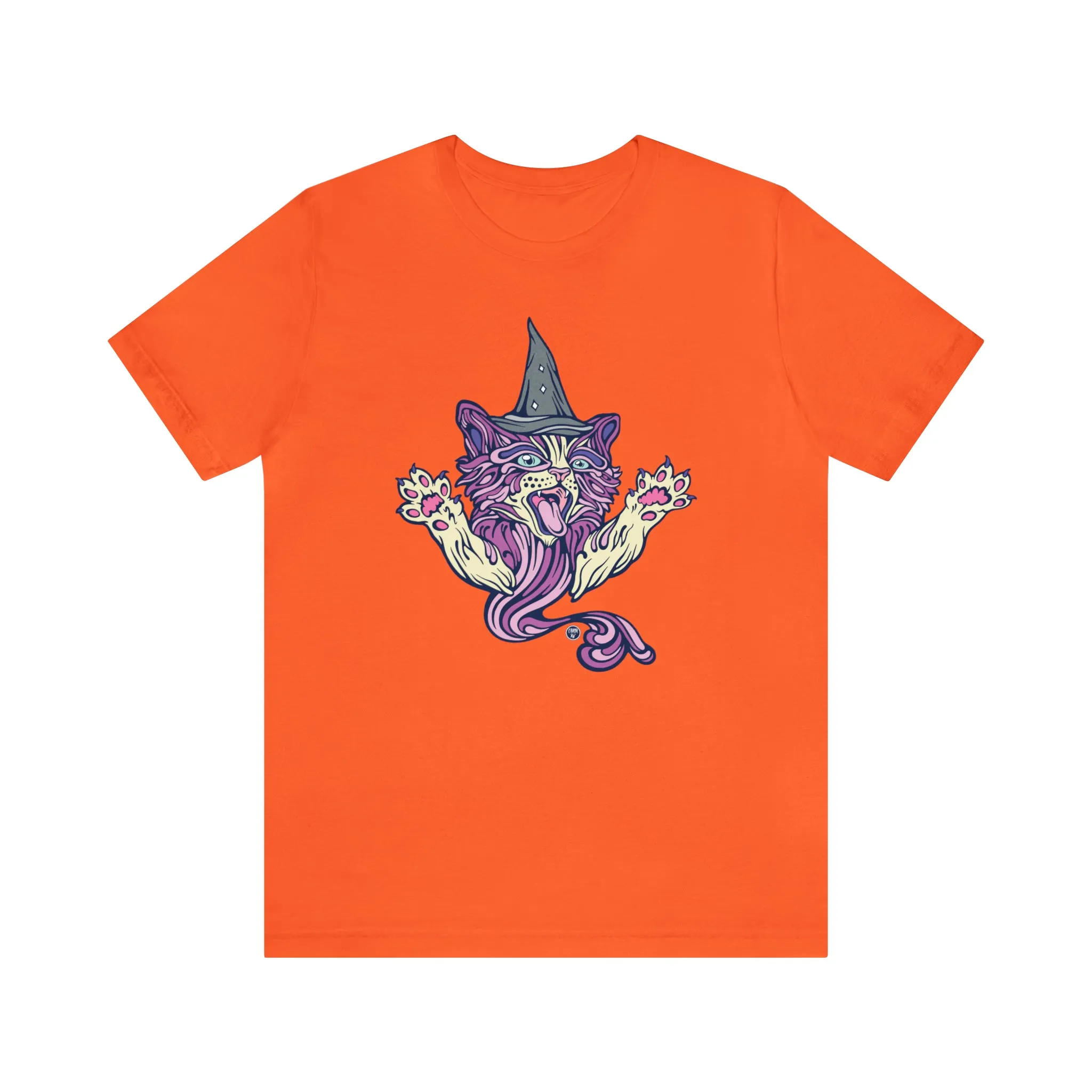 Witch Kitty (PURP) by Chaya Av Unisex Short Sleeve T-Shirt DTG (16 Colors Available)