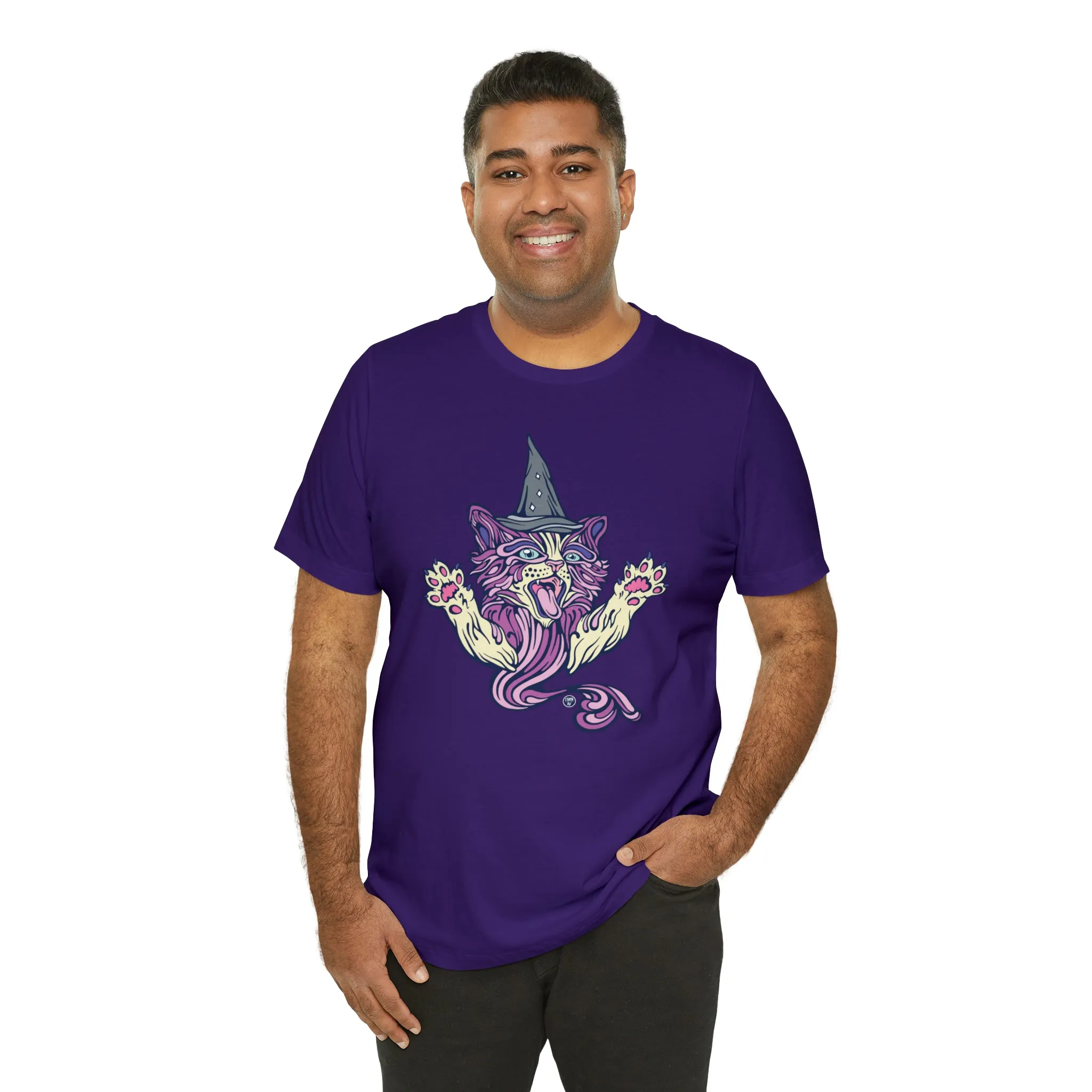 Witch Kitty (PURP) by Chaya Av Unisex Short Sleeve T-Shirt DTG (16 Colors Available)