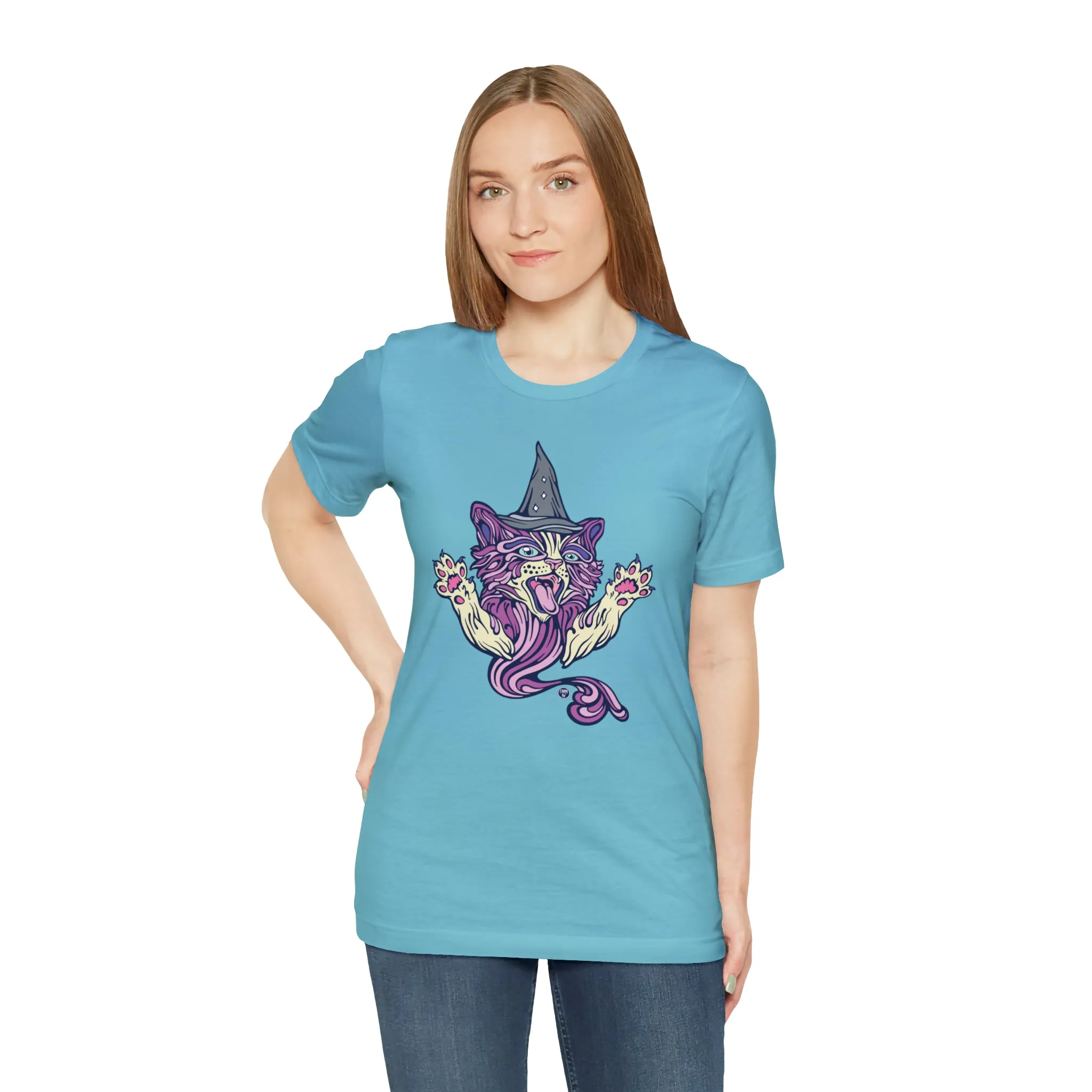 Witch Kitty (PURP) by Chaya Av Unisex Short Sleeve T-Shirt DTG (16 Colors Available)