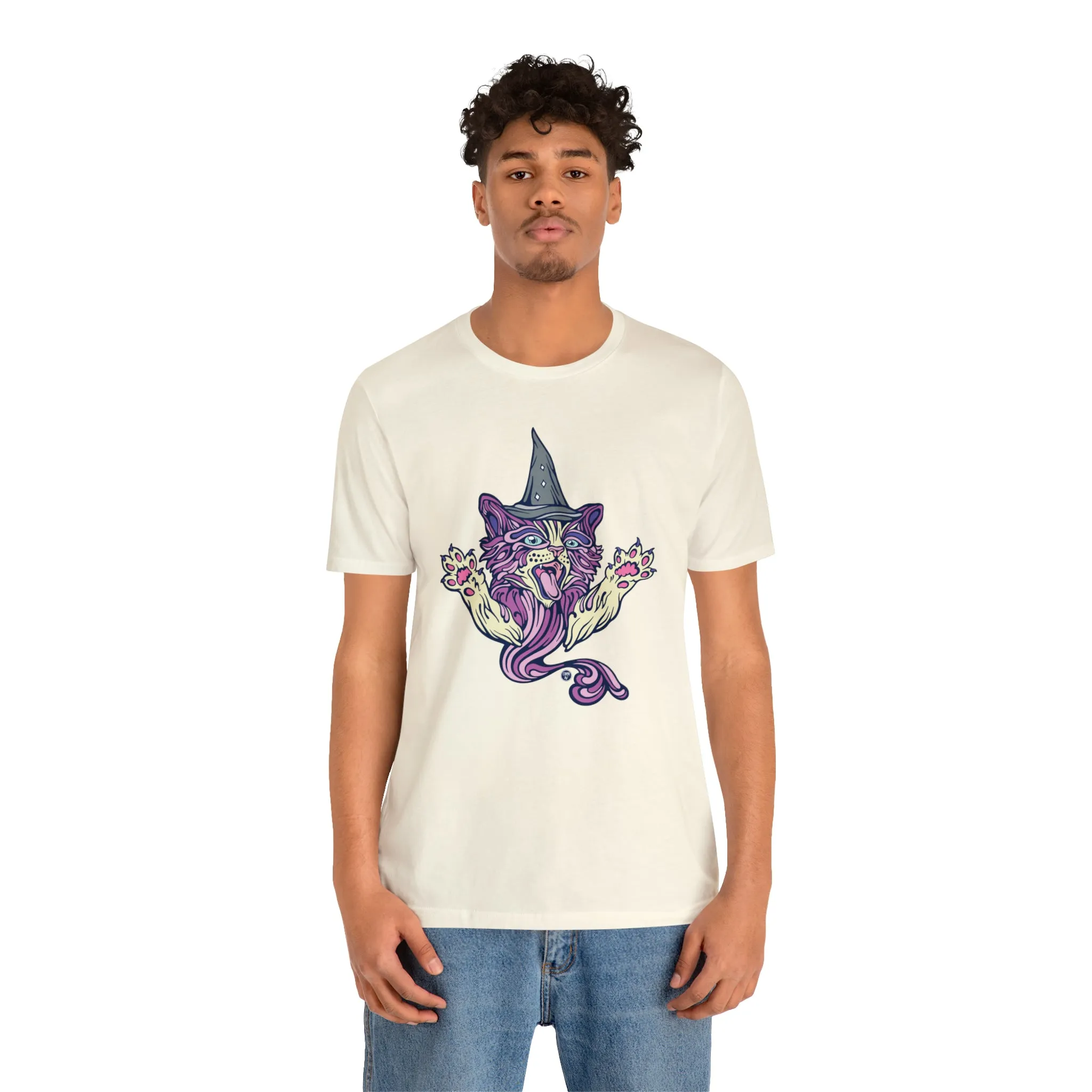 Witch Kitty (PURP) by Chaya Av Unisex Short Sleeve T-Shirt DTG (16 Colors Available)