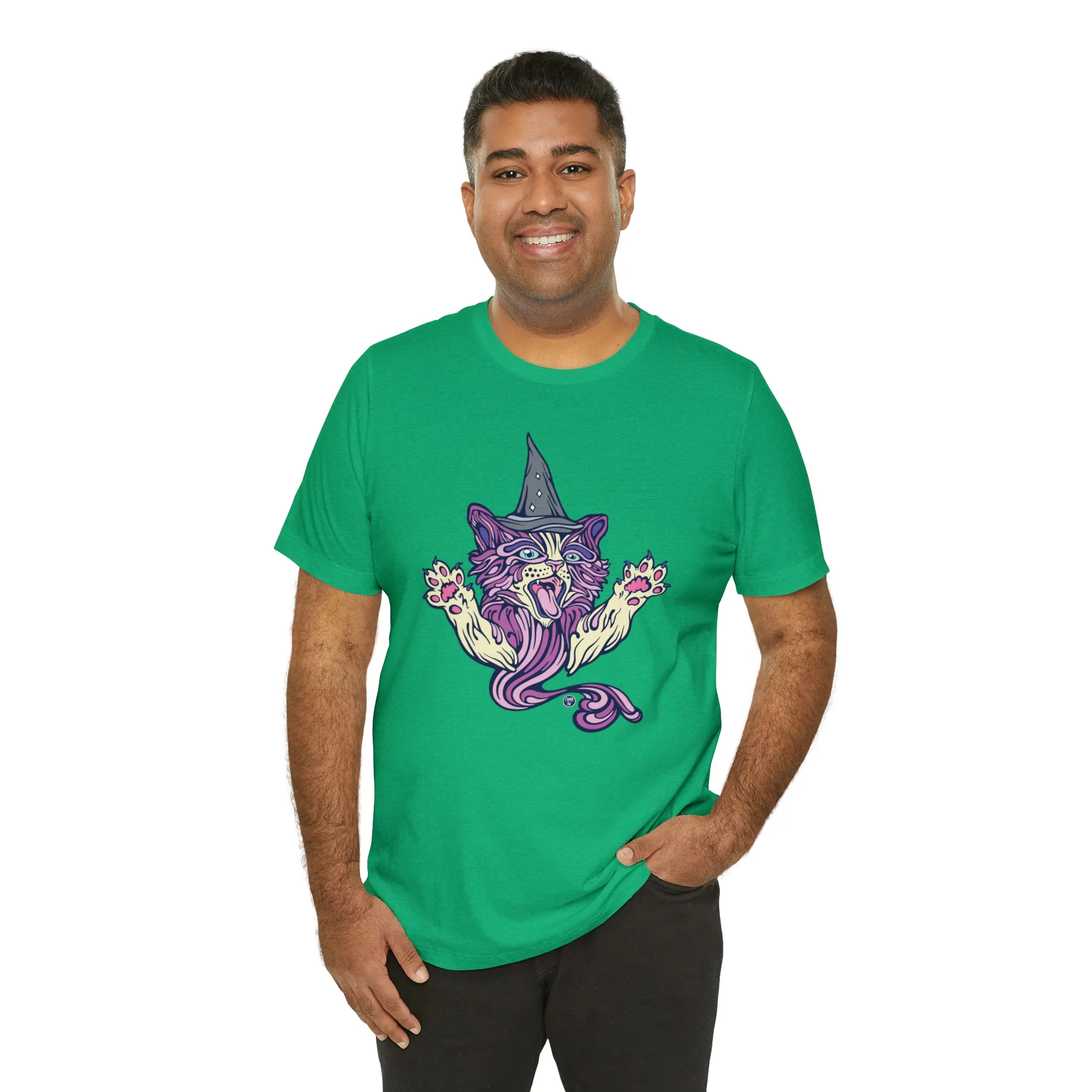 Witch Kitty (PURP) by Chaya Av Unisex Short Sleeve T-Shirt DTG (16 Colors Available)