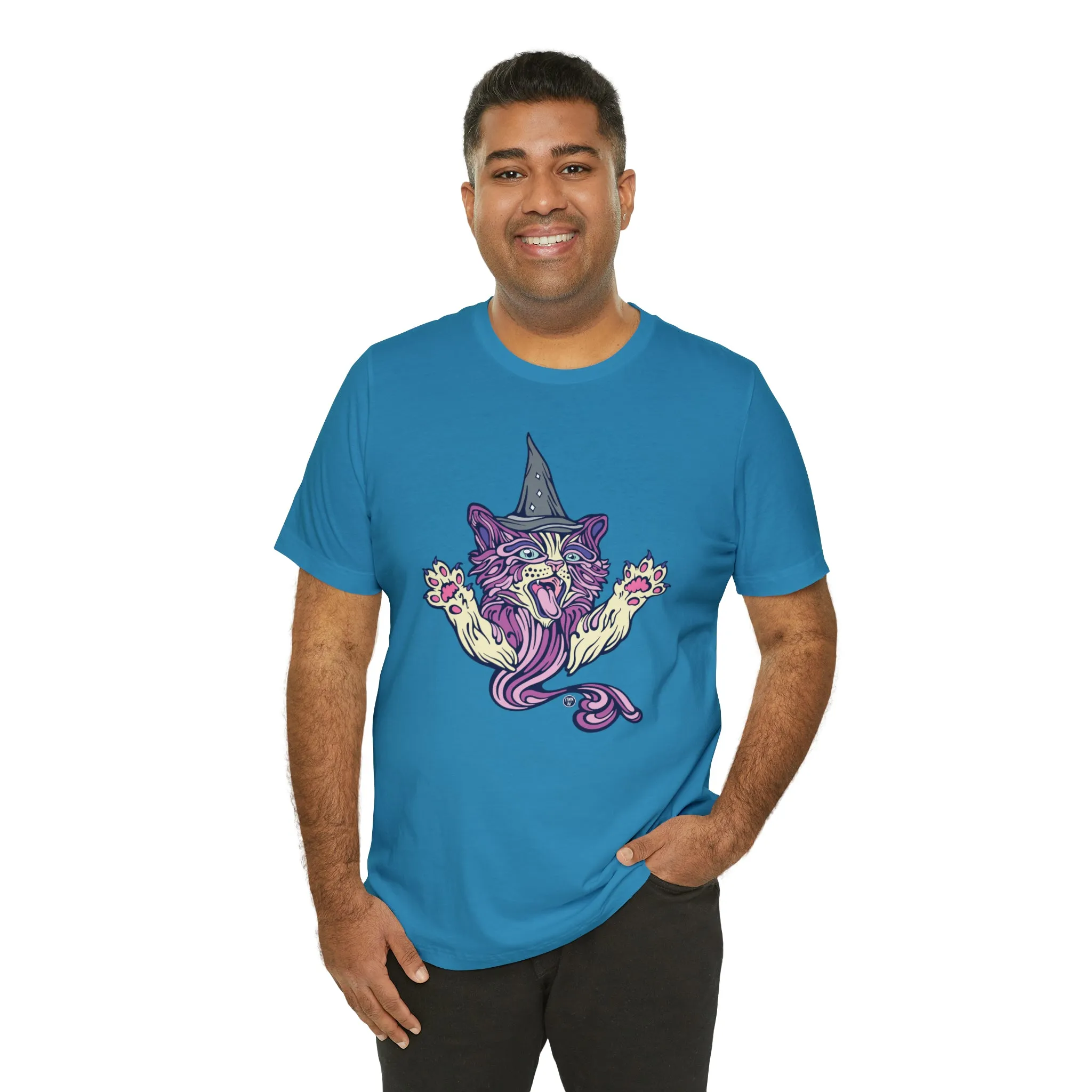 Witch Kitty (PURP) by Chaya Av Unisex Short Sleeve T-Shirt DTG (16 Colors Available)