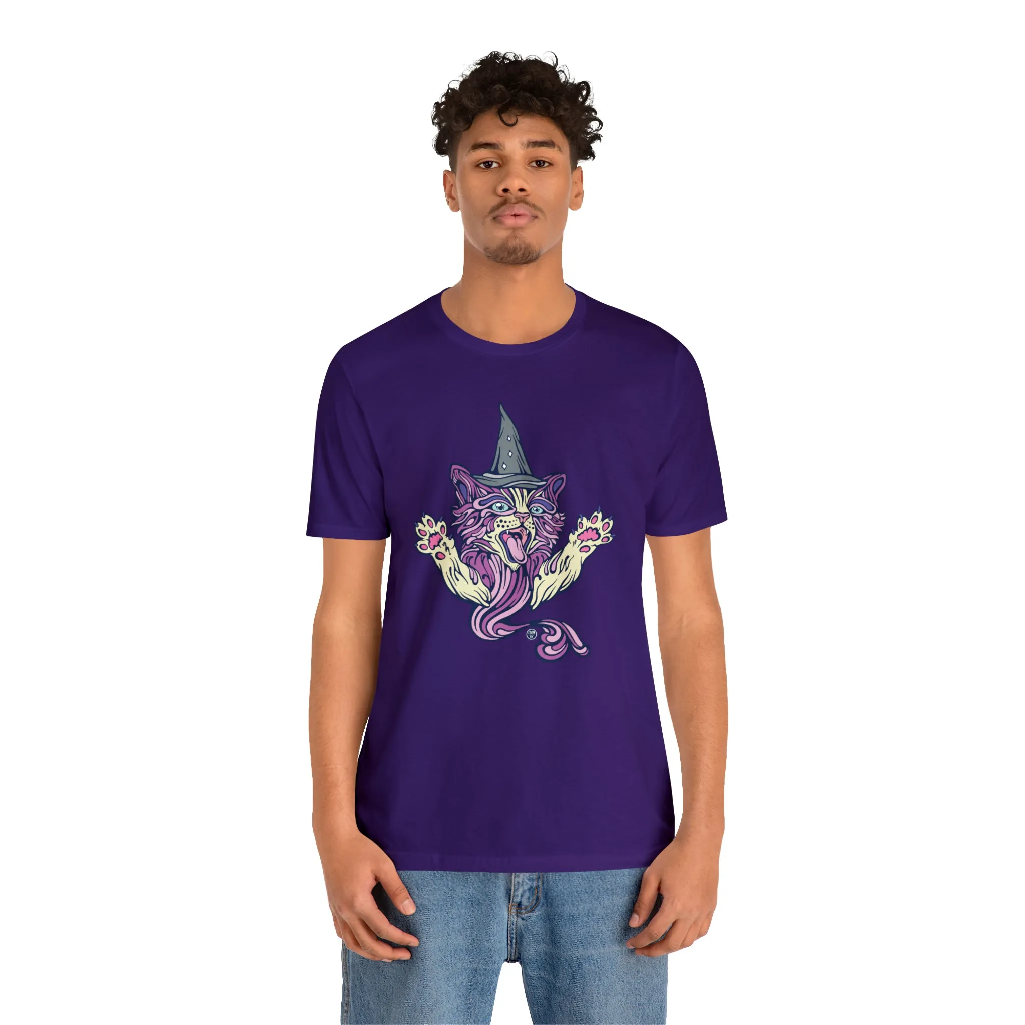 Witch Kitty (PURP) by Chaya Av Unisex Short Sleeve T-Shirt DTG (16 Colors Available)