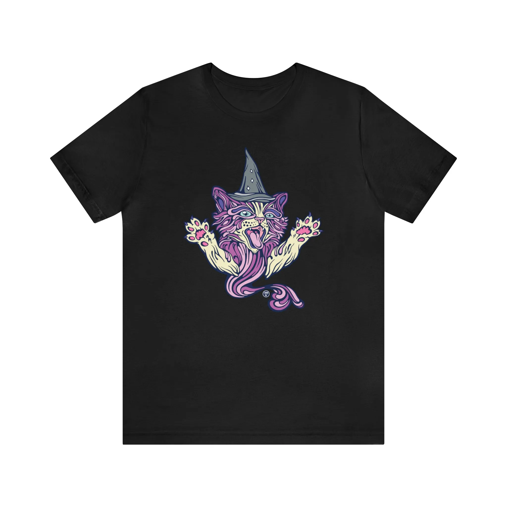 Witch Kitty (PURP) by Chaya Av Unisex Short Sleeve T-Shirt DTG (16 Colors Available)