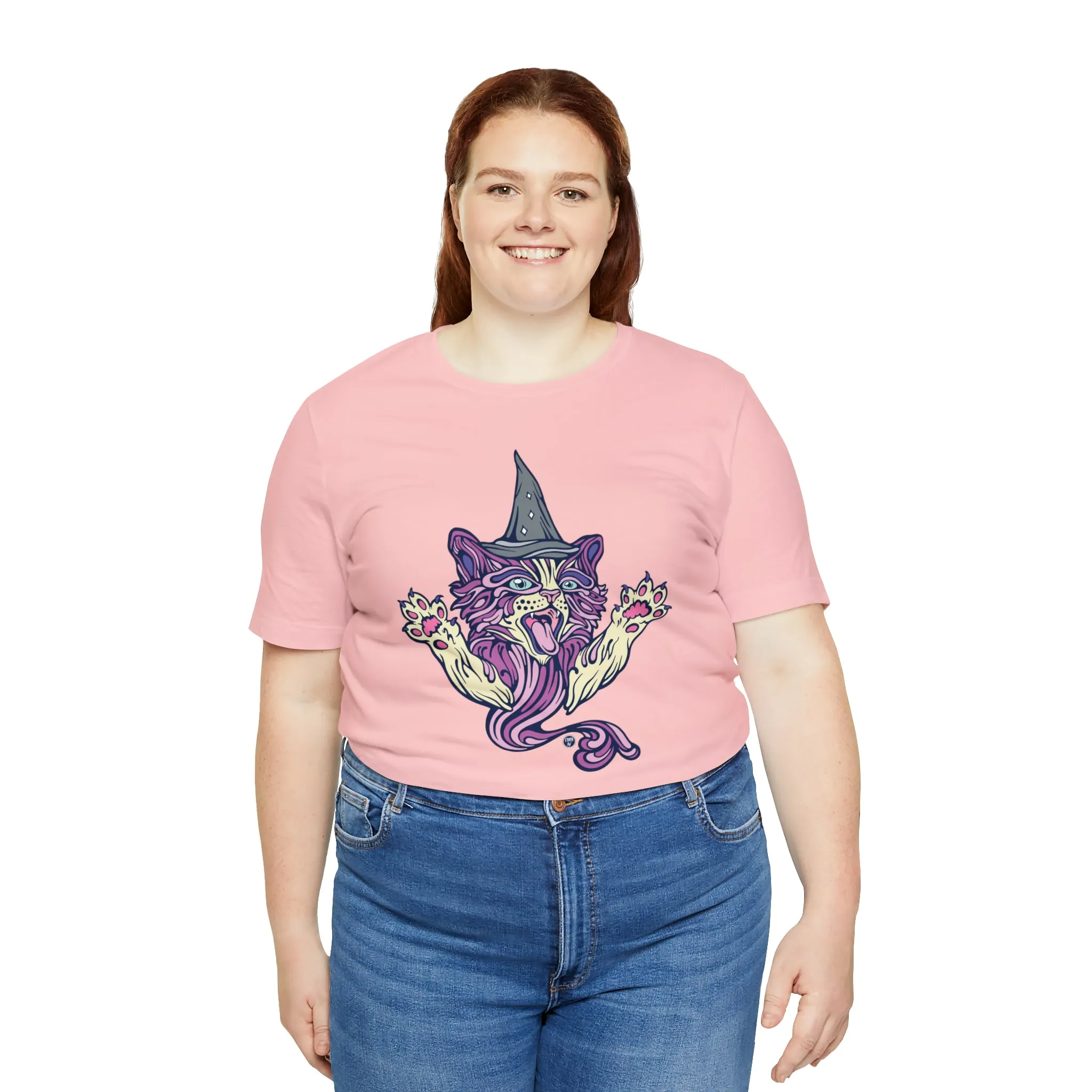 Witch Kitty (PURP) by Chaya Av Unisex Short Sleeve T-Shirt DTG (16 Colors Available)