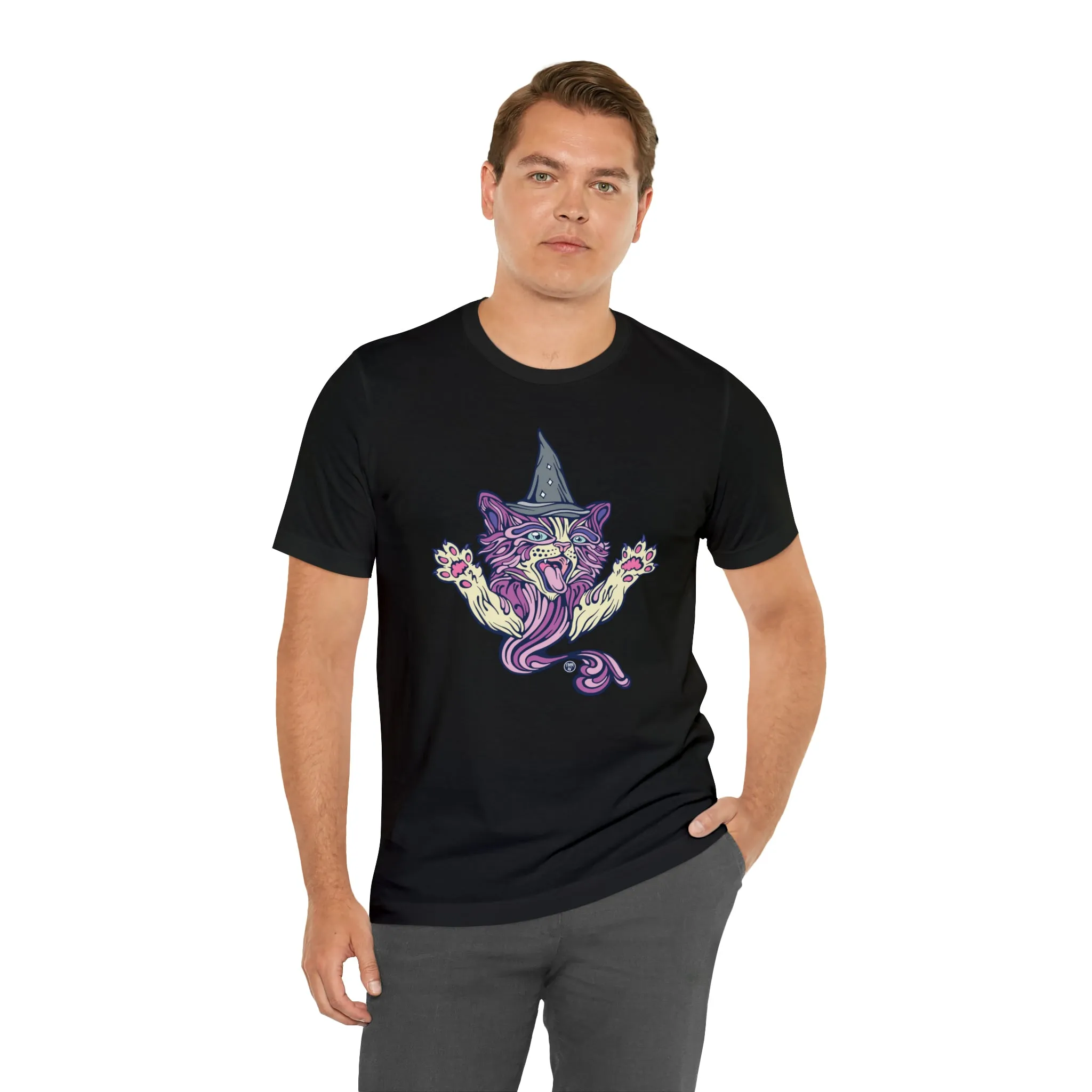 Witch Kitty (PURP) by Chaya Av Unisex Short Sleeve T-Shirt DTG (16 Colors Available)