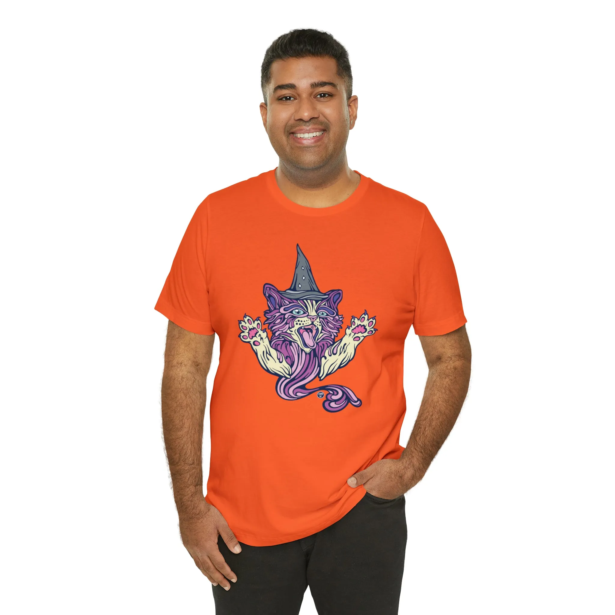 Witch Kitty (PURP) by Chaya Av Unisex Short Sleeve T-Shirt DTG (16 Colors Available)