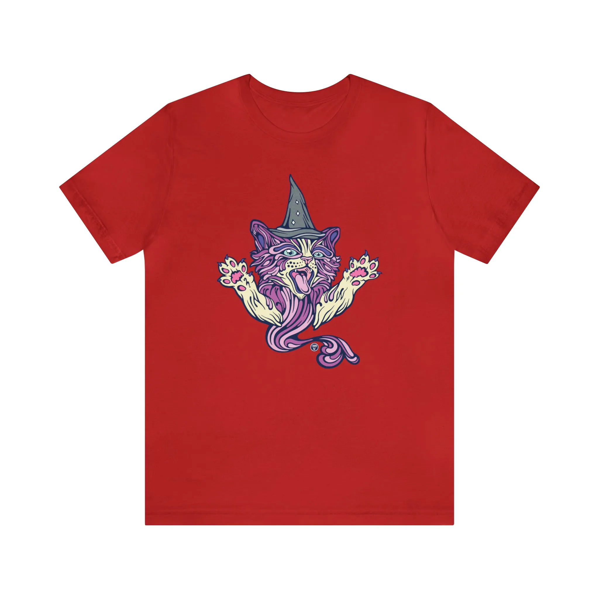 Witch Kitty (PURP) by Chaya Av Unisex Short Sleeve T-Shirt DTG (16 Colors Available)
