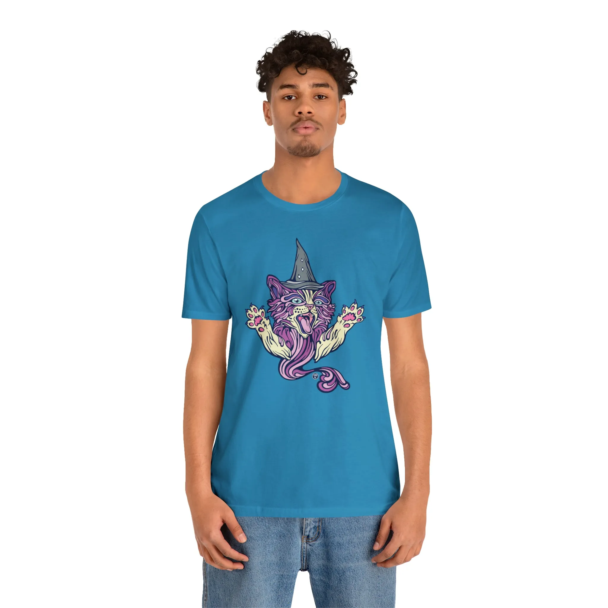 Witch Kitty (PURP) by Chaya Av Unisex Short Sleeve T-Shirt DTG (16 Colors Available)