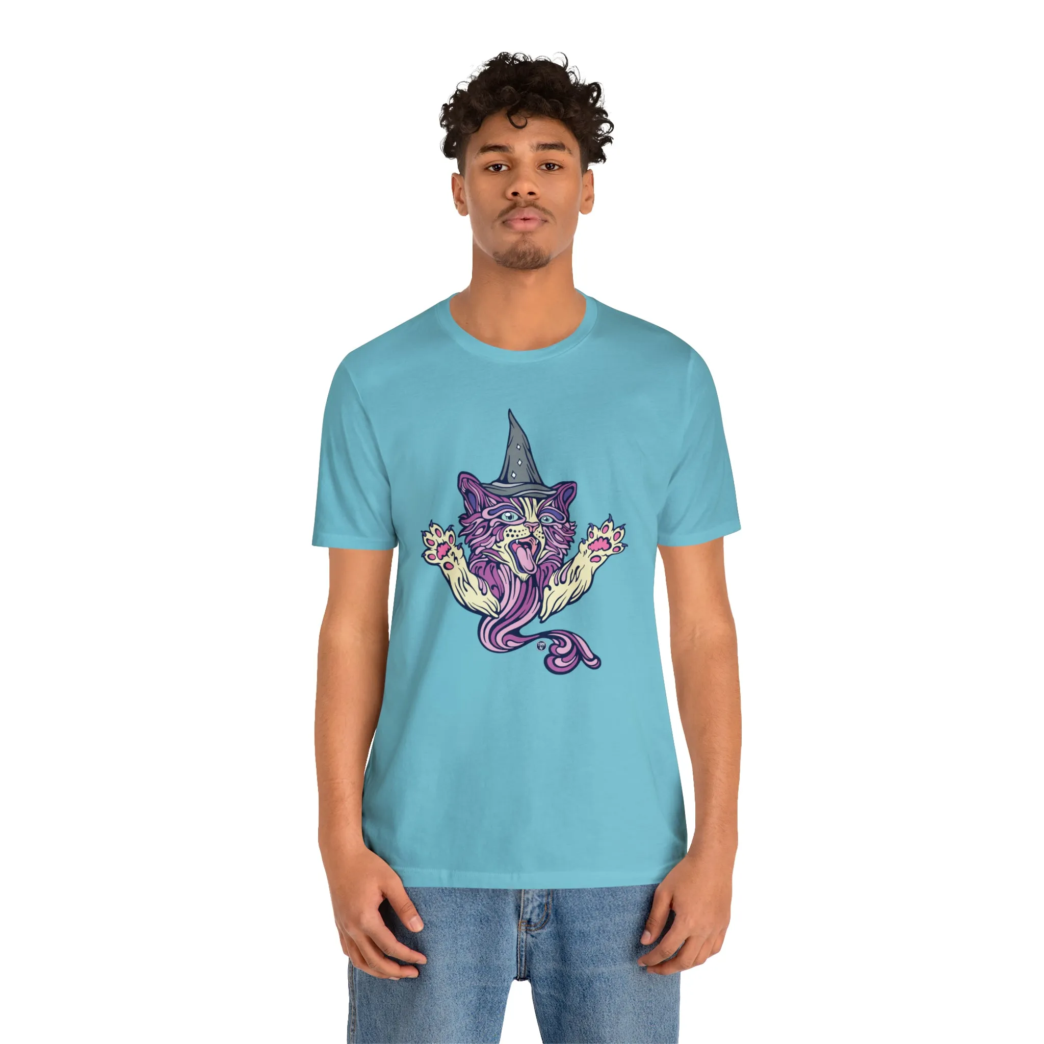 Witch Kitty (PURP) by Chaya Av Unisex Short Sleeve T-Shirt DTG (16 Colors Available)