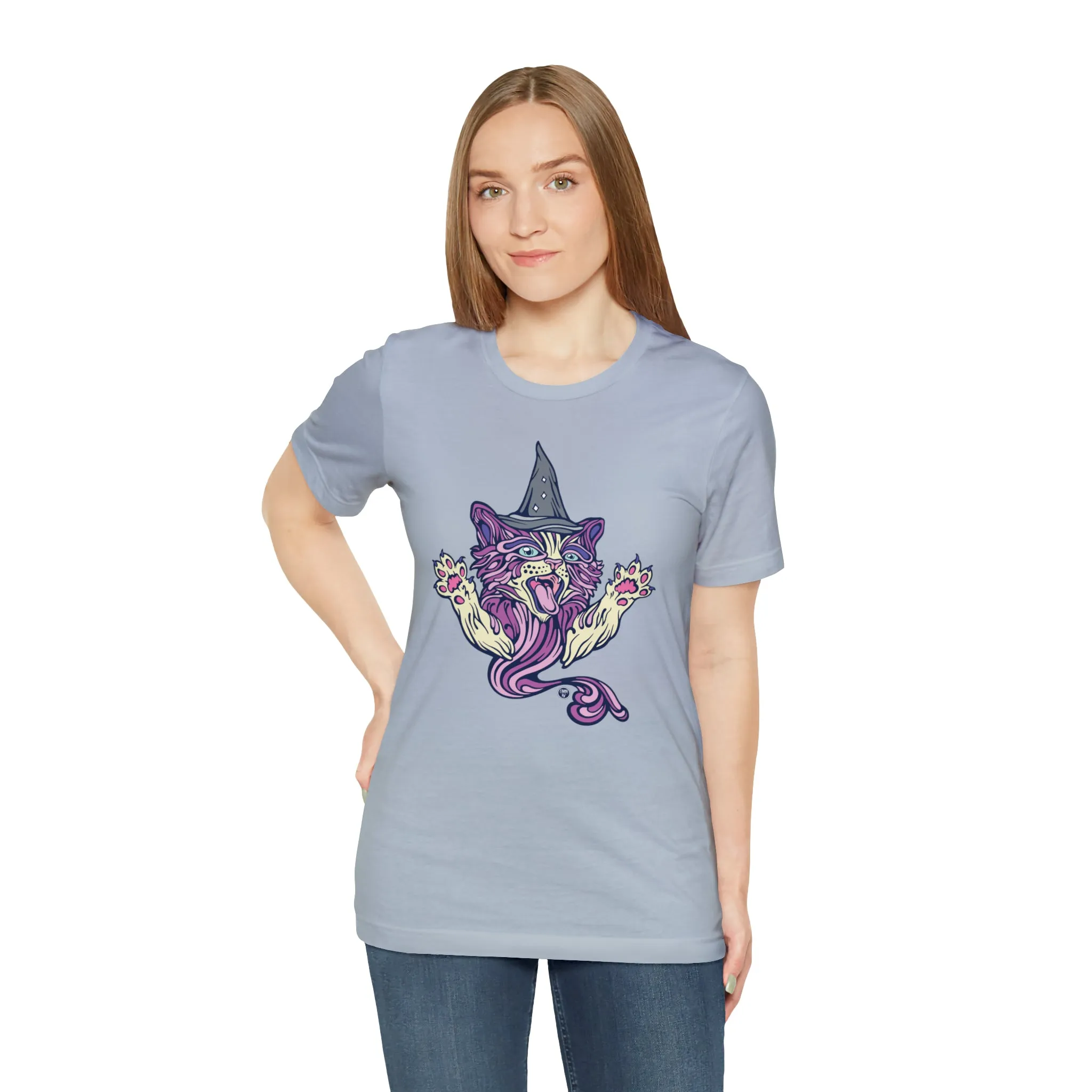 Witch Kitty (PURP) by Chaya Av Unisex Short Sleeve T-Shirt DTG (16 Colors Available)