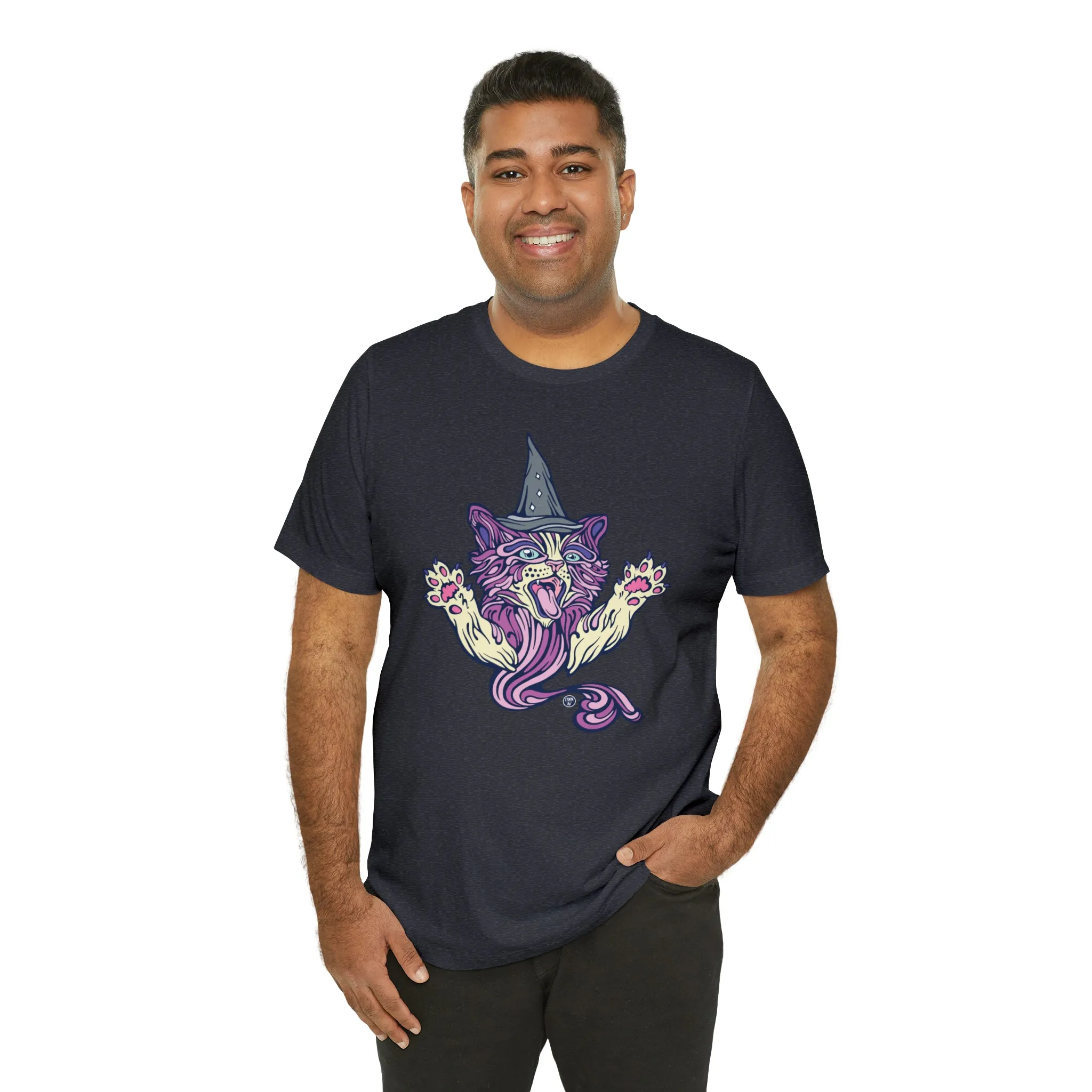 Witch Kitty (PURP) by Chaya Av Unisex Short Sleeve T-Shirt DTG (16 Colors Available)