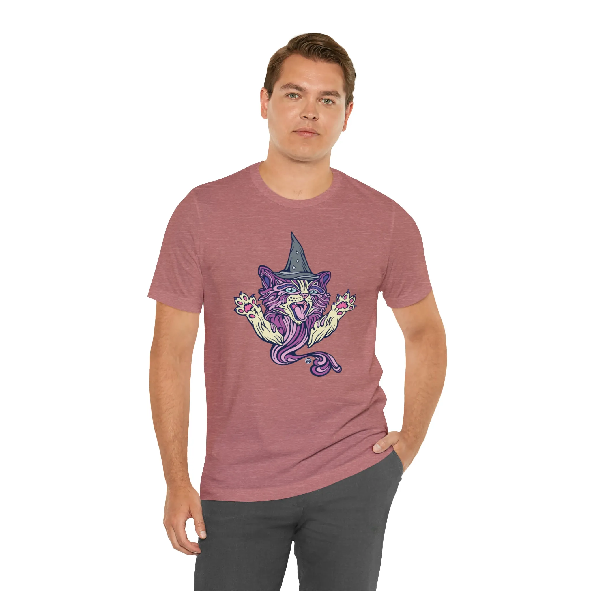 Witch Kitty (PURP) by Chaya Av Unisex Short Sleeve T-Shirt DTG (16 Colors Available)