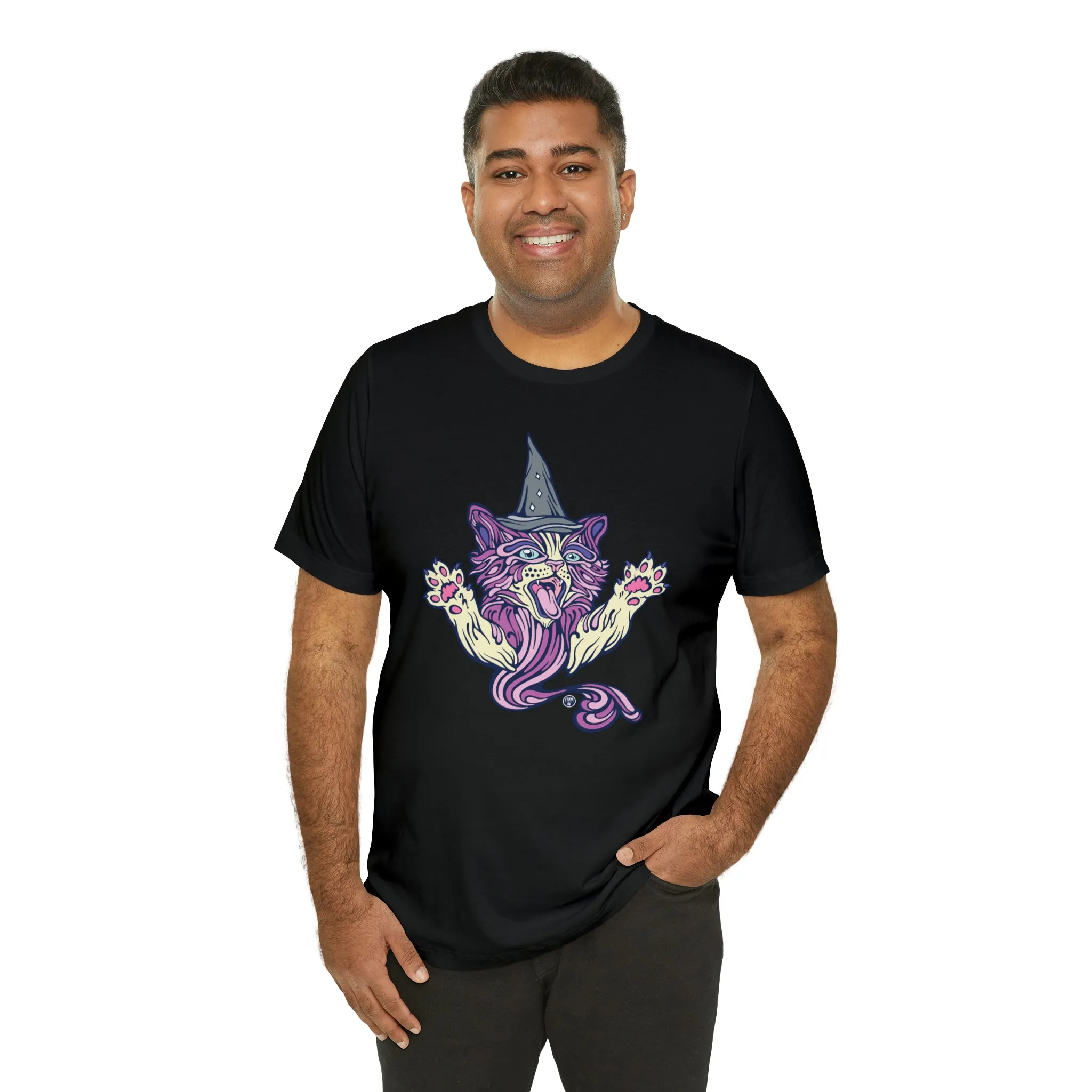 Witch Kitty (PURP) by Chaya Av Unisex Short Sleeve T-Shirt DTG (16 Colors Available)