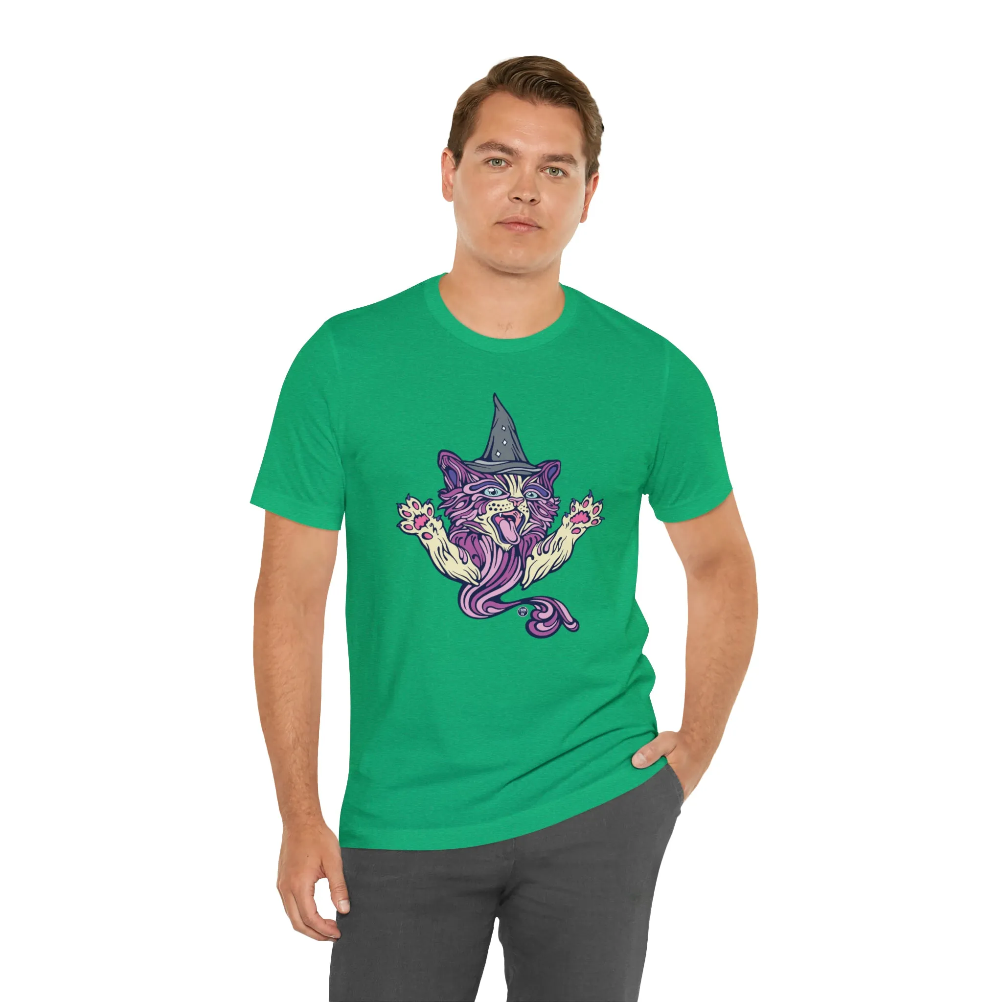 Witch Kitty (PURP) by Chaya Av Unisex Short Sleeve T-Shirt DTG (16 Colors Available)