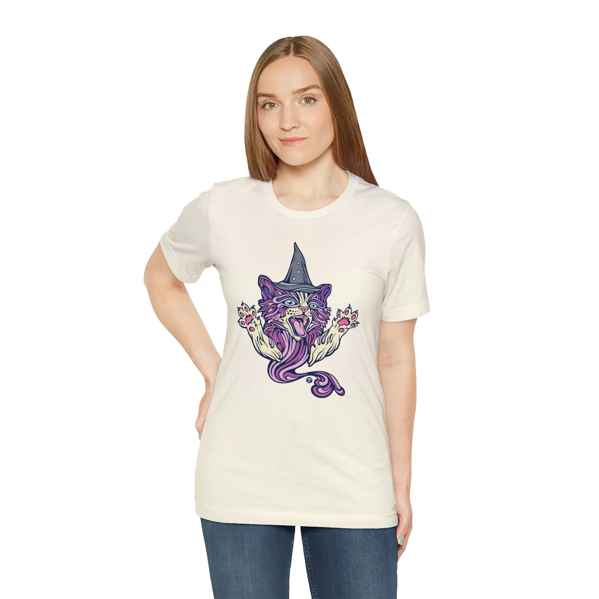 Witch Kitty (PURP) by Chaya Av Unisex Short Sleeve T-Shirt DTG (16 Colors Available)