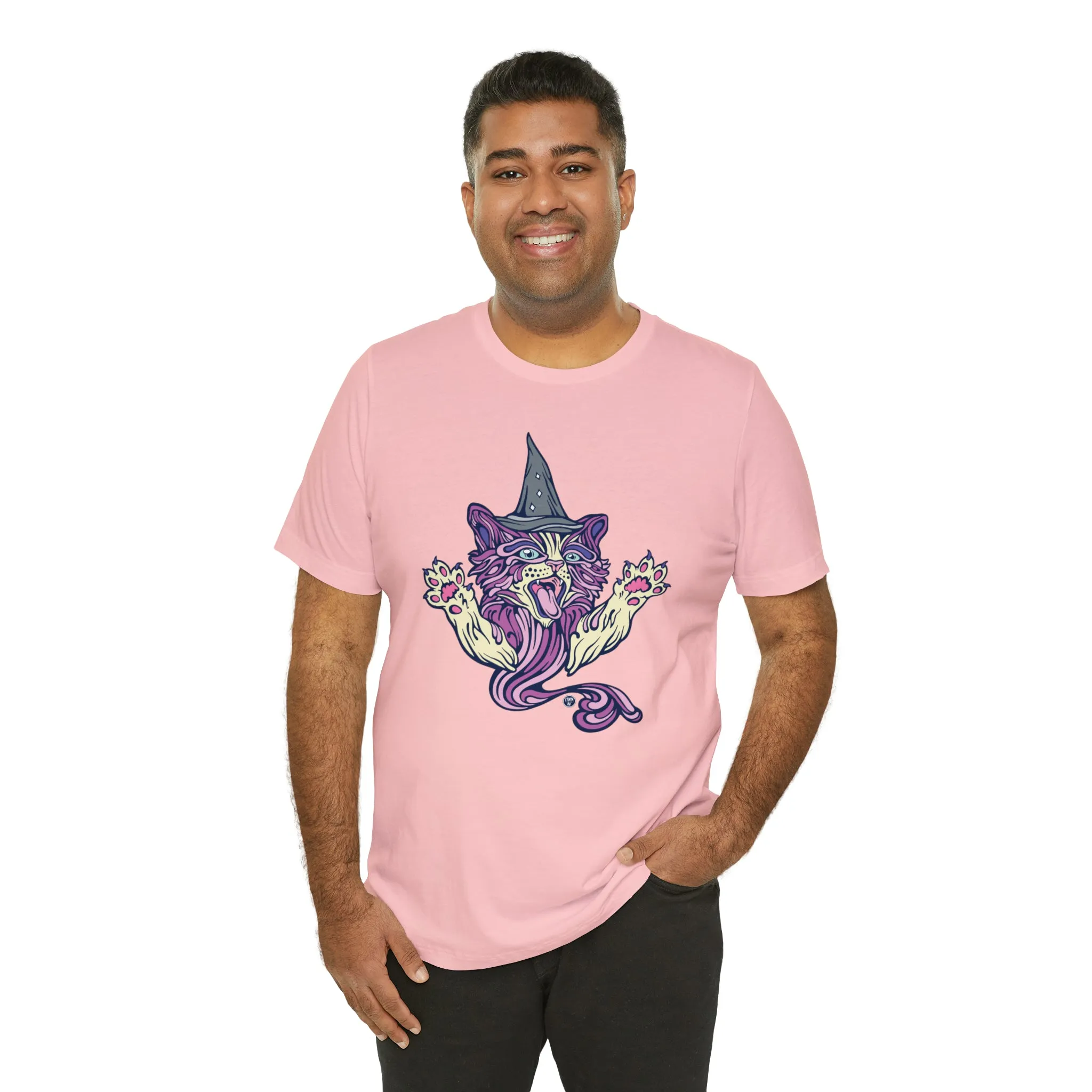 Witch Kitty (PURP) by Chaya Av Unisex Short Sleeve T-Shirt DTG (16 Colors Available)
