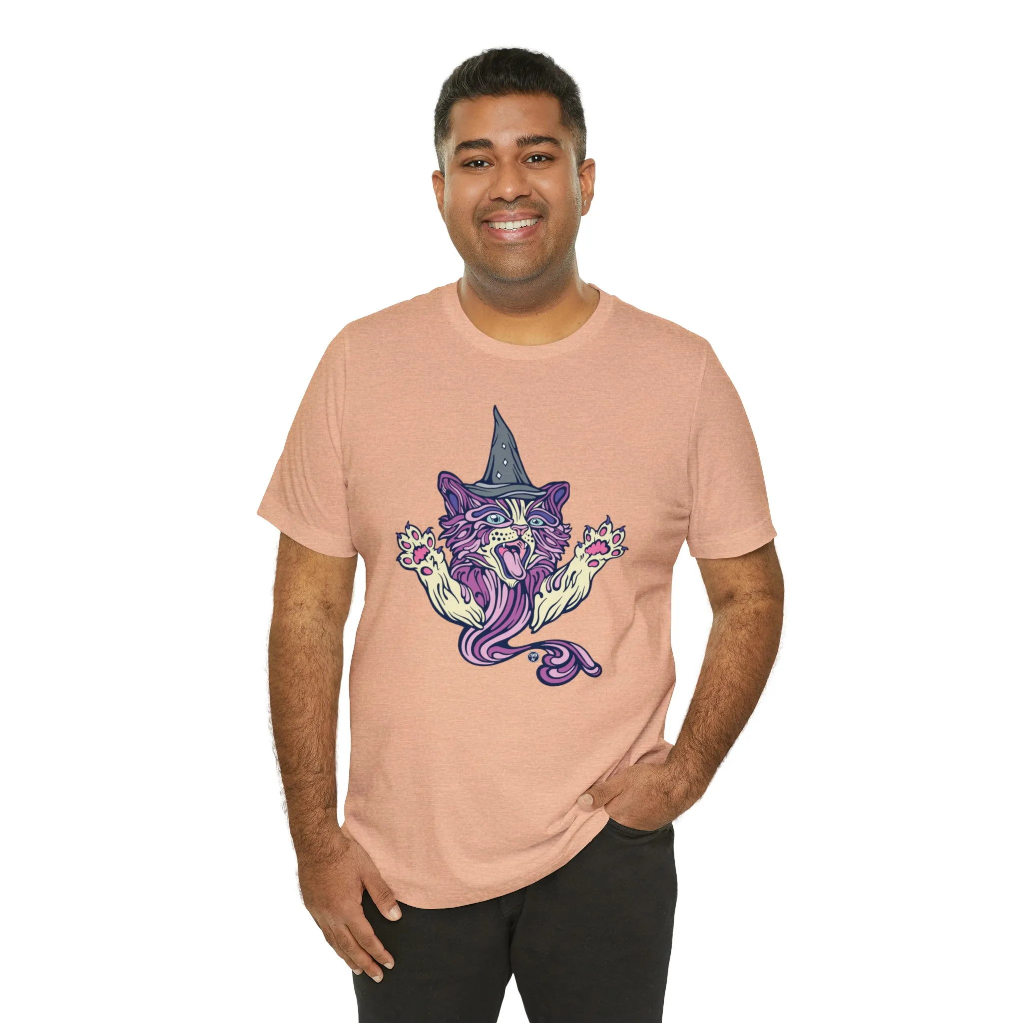 Witch Kitty (PURP) by Chaya Av Unisex Short Sleeve T-Shirt DTG (16 Colors Available)