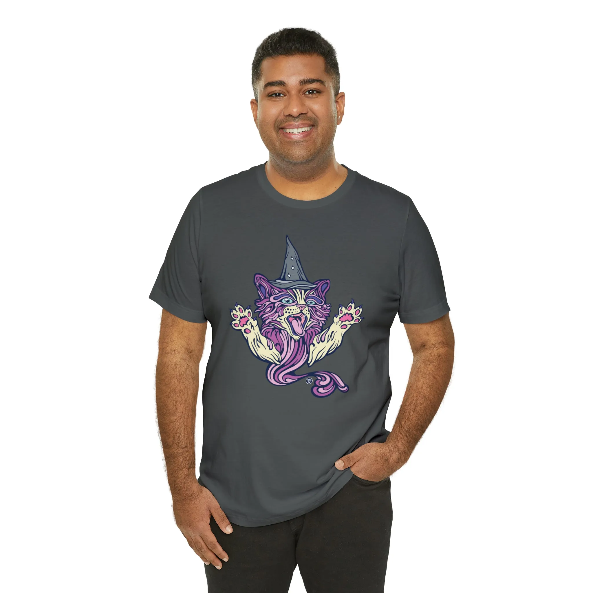 Witch Kitty (PURP) by Chaya Av Unisex Short Sleeve T-Shirt DTG (16 Colors Available)