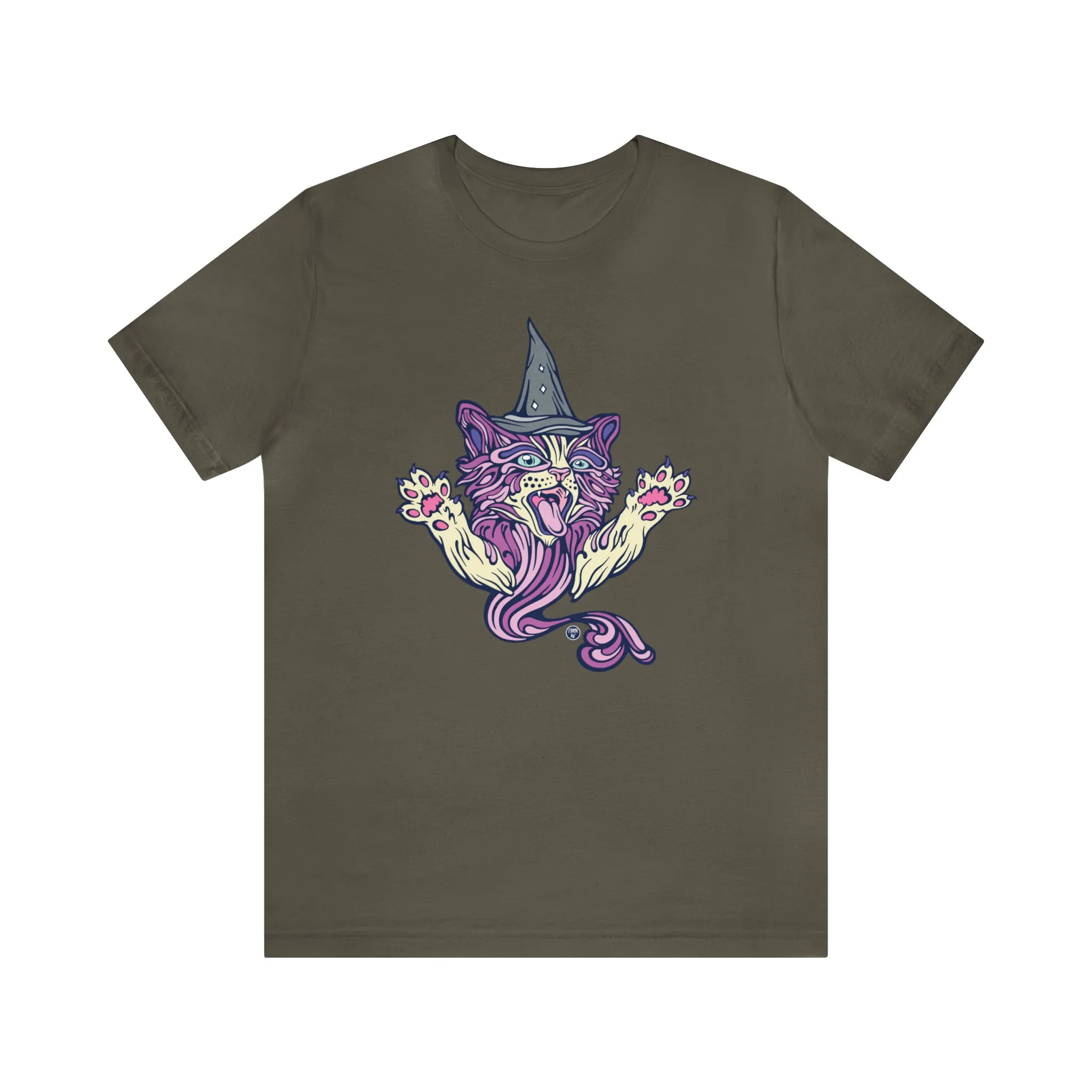 Witch Kitty (PURP) by Chaya Av Unisex Short Sleeve T-Shirt DTG (16 Colors Available)