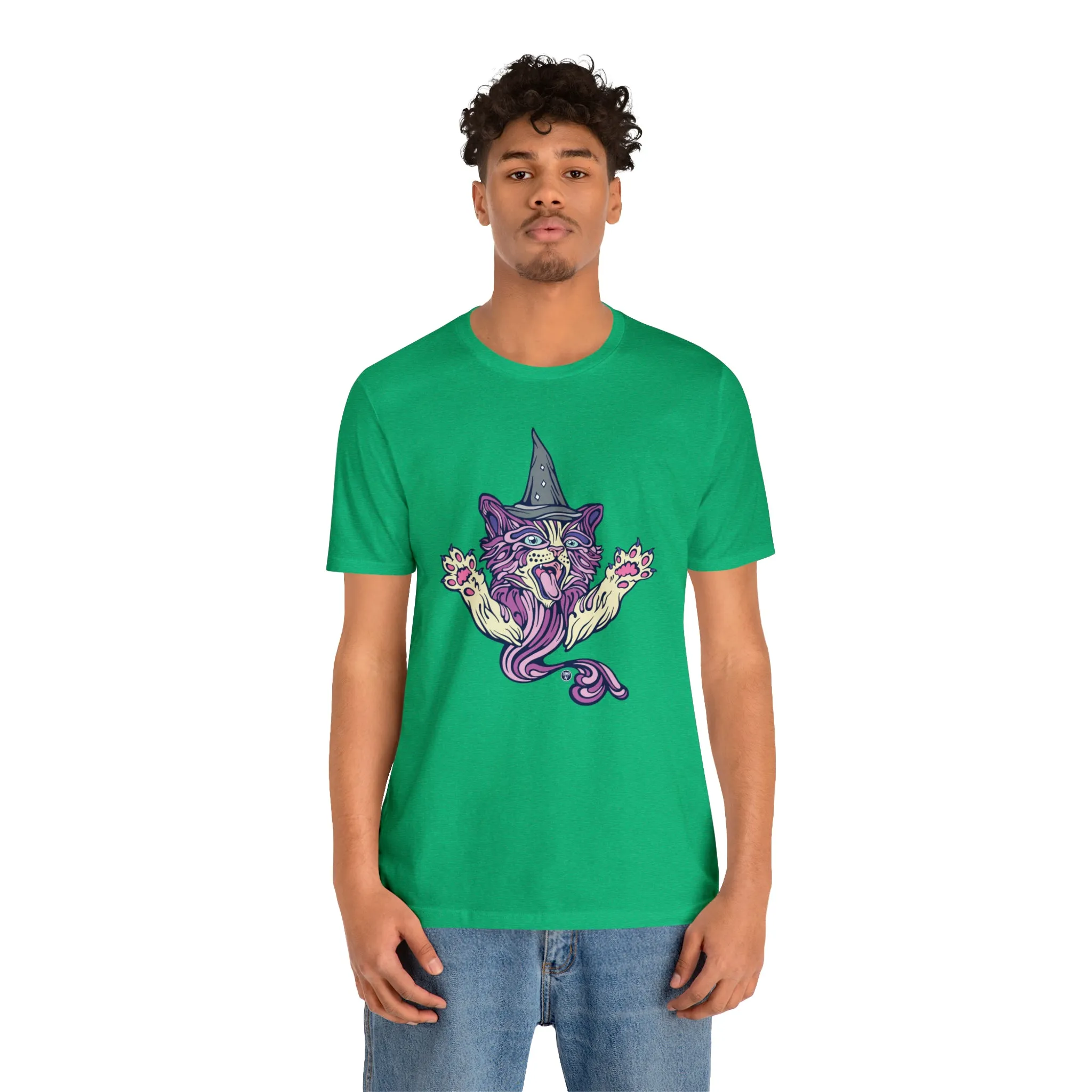 Witch Kitty (PURP) by Chaya Av Unisex Short Sleeve T-Shirt DTG (16 Colors Available)