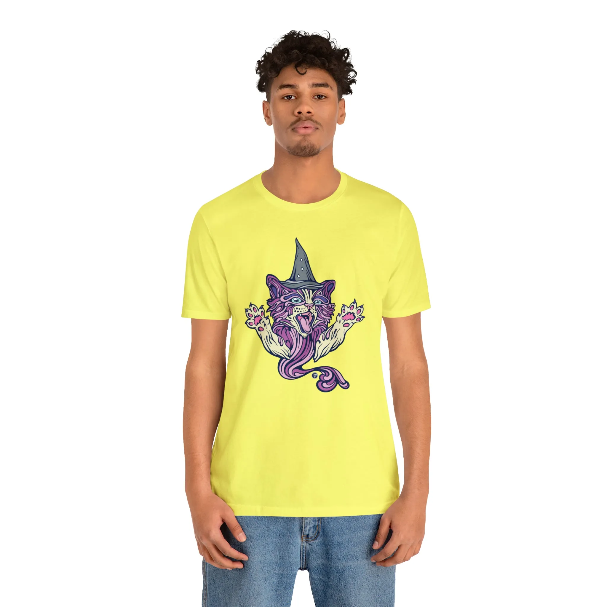 Witch Kitty (PURP) by Chaya Av Unisex Short Sleeve T-Shirt DTG (16 Colors Available)