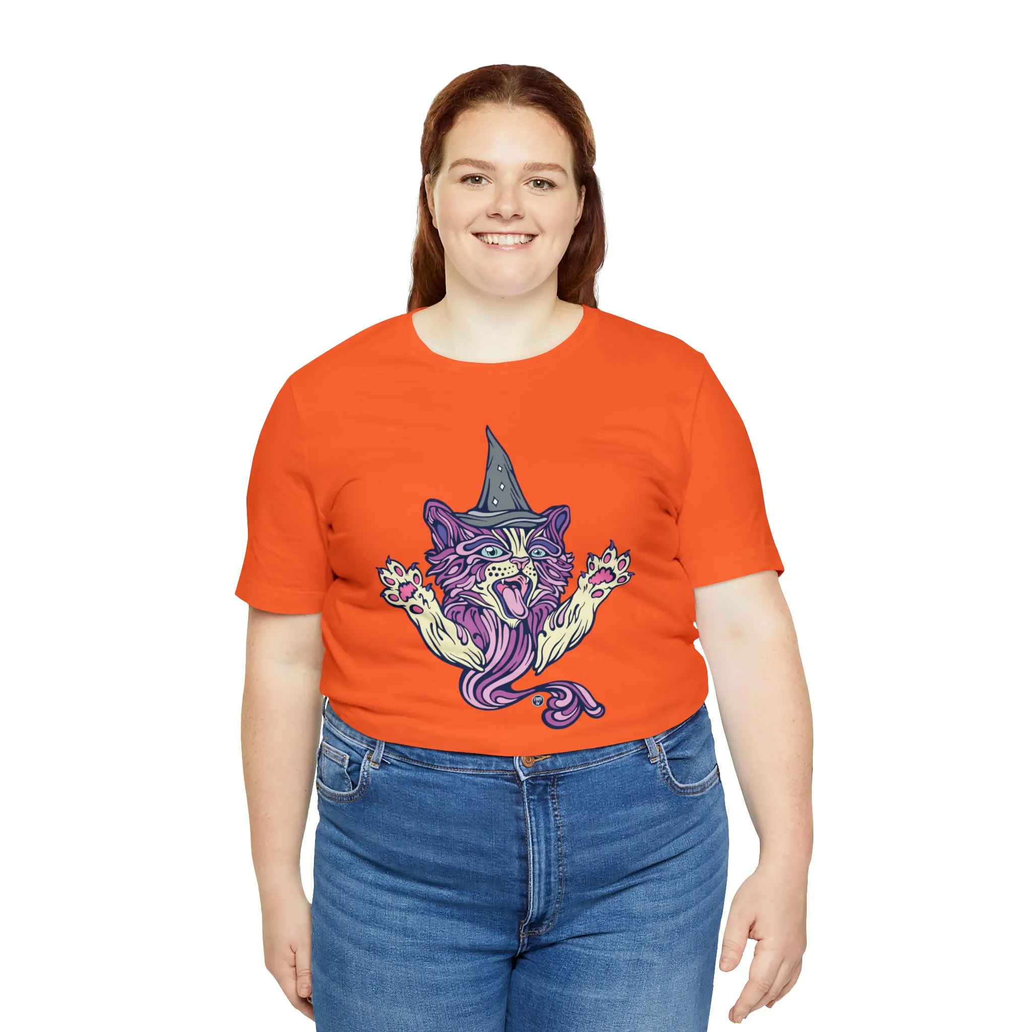 Witch Kitty (PURP) by Chaya Av Unisex Short Sleeve T-Shirt DTG (16 Colors Available)