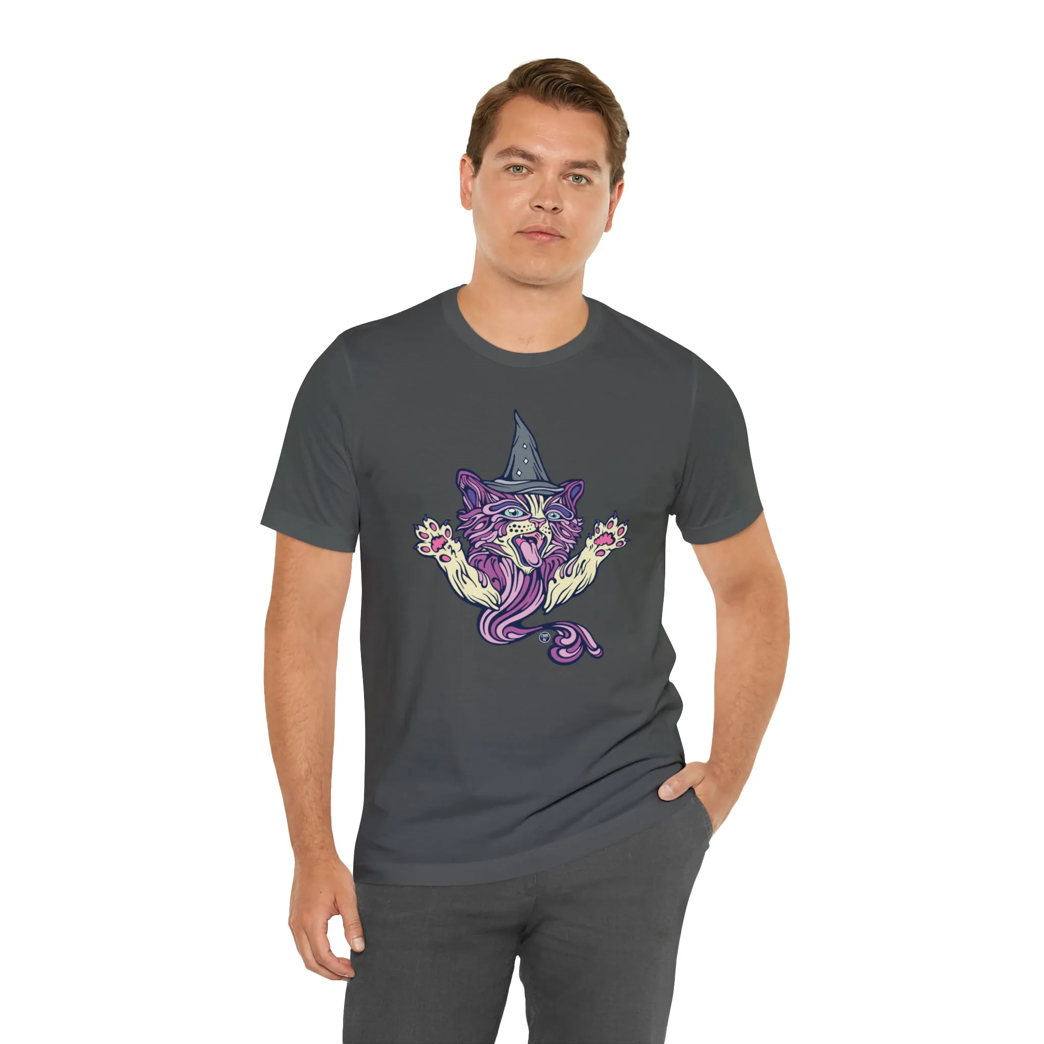 Witch Kitty (PURP) by Chaya Av Unisex Short Sleeve T-Shirt DTG (16 Colors Available)