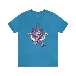 Witch Kitty (PURP) by Chaya Av Unisex Short Sleeve T-Shirt DTG (16 Colors Available)