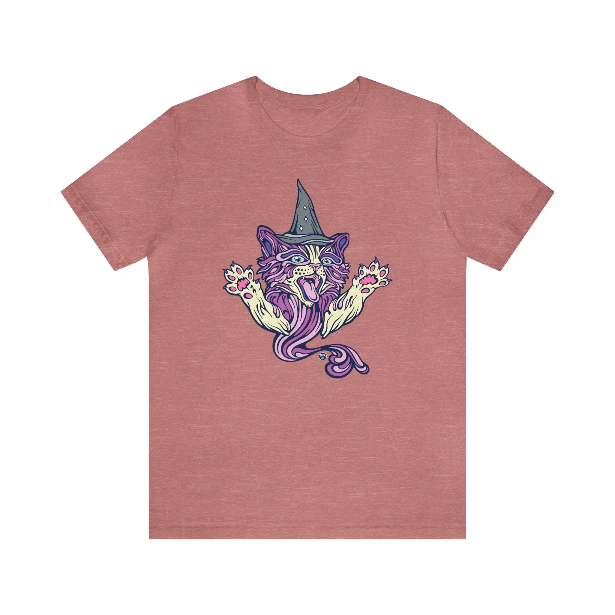 Witch Kitty (PURP) by Chaya Av Unisex Short Sleeve T-Shirt DTG (16 Colors Available)