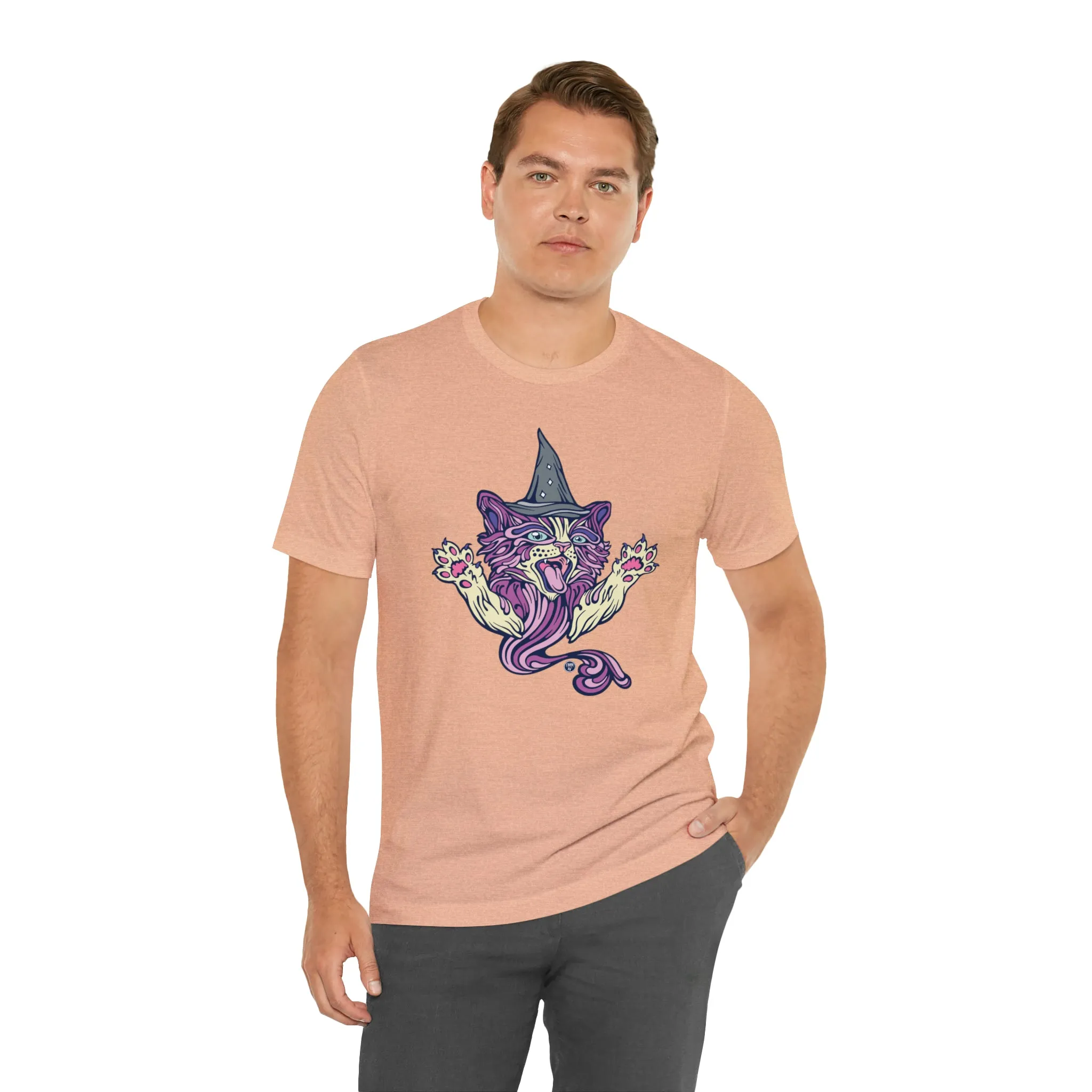 Witch Kitty (PURP) by Chaya Av Unisex Short Sleeve T-Shirt DTG (16 Colors Available)