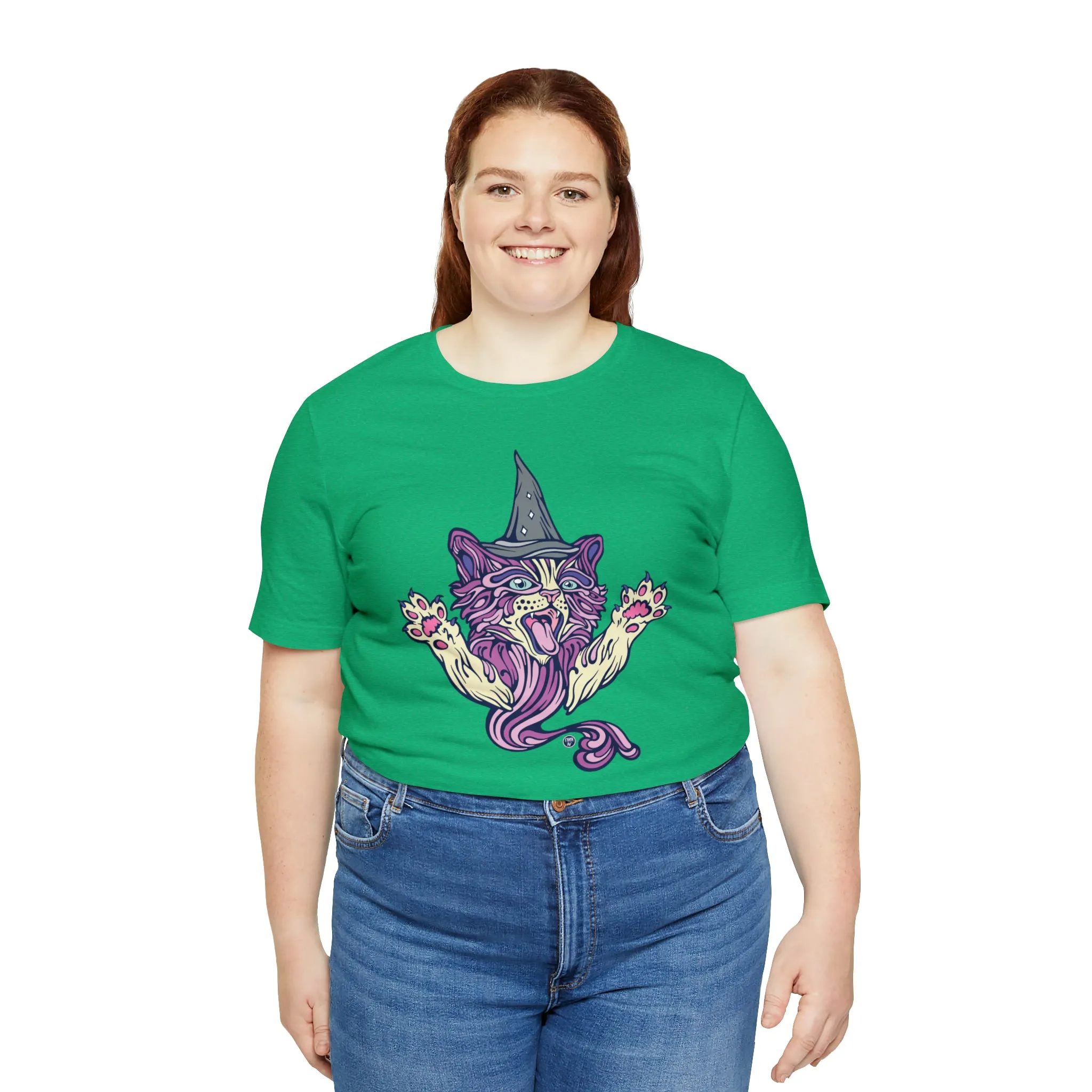 Witch Kitty (PURP) by Chaya Av Unisex Short Sleeve T-Shirt DTG (16 Colors Available)