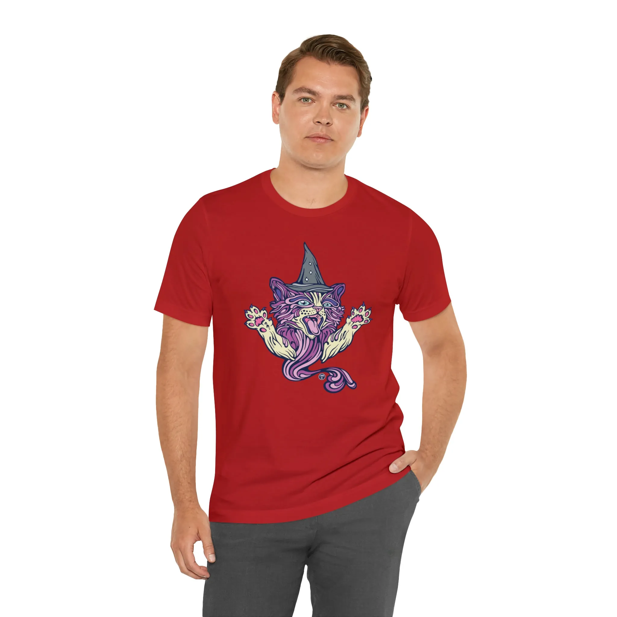 Witch Kitty (PURP) by Chaya Av Unisex Short Sleeve T-Shirt DTG (16 Colors Available)