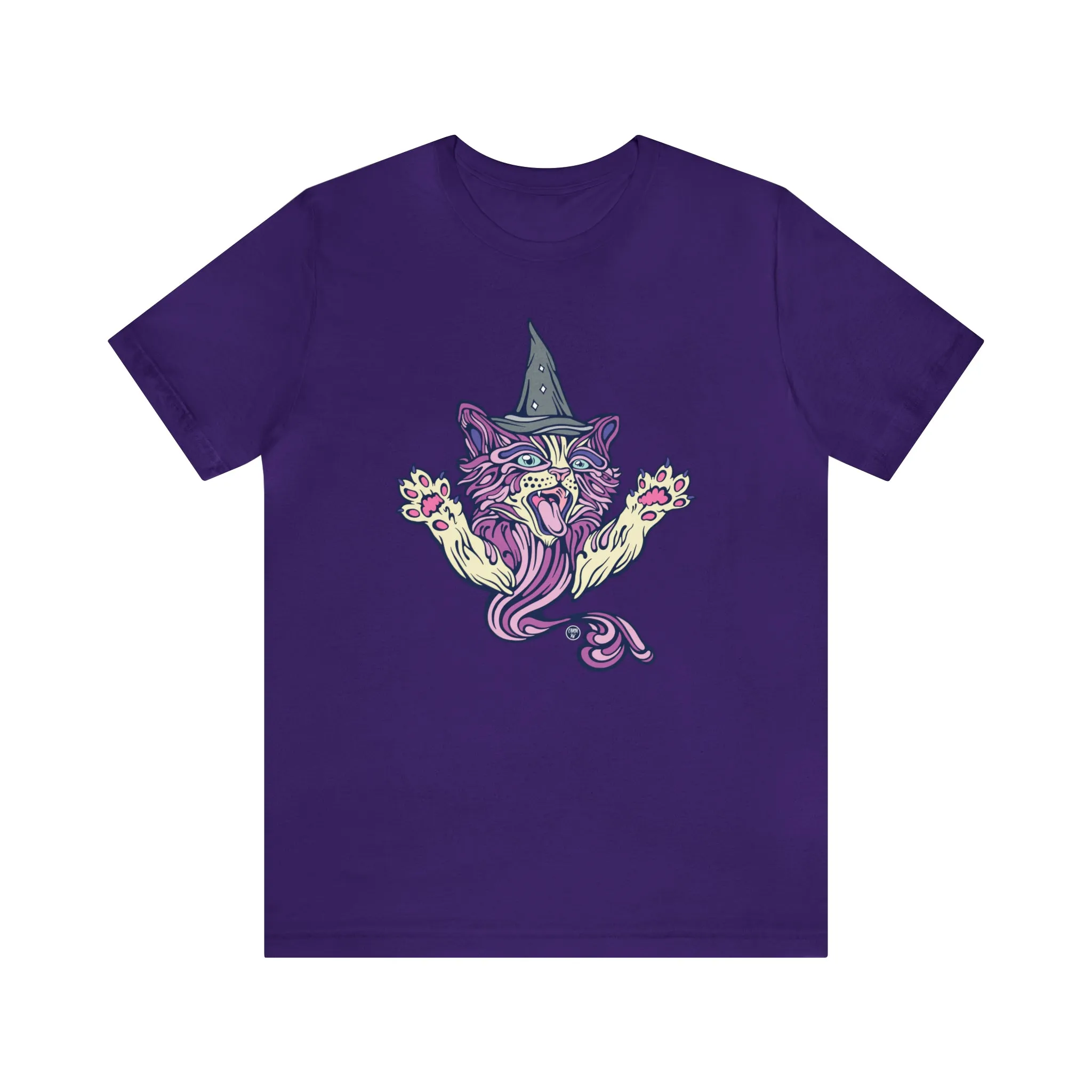Witch Kitty (PURP) by Chaya Av Unisex Short Sleeve T-Shirt DTG (16 Colors Available)