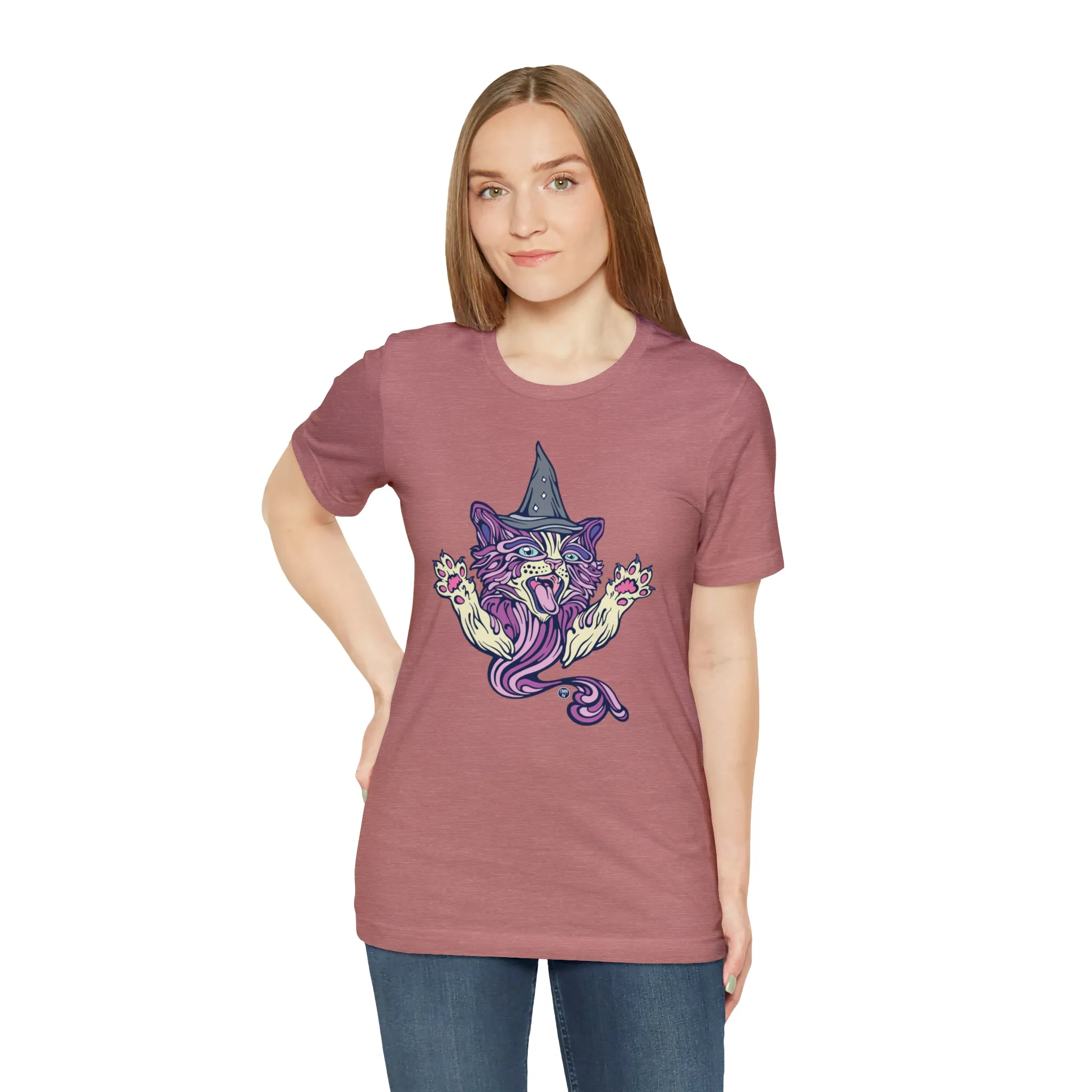 Witch Kitty (PURP) by Chaya Av Unisex Short Sleeve T-Shirt DTG (16 Colors Available)