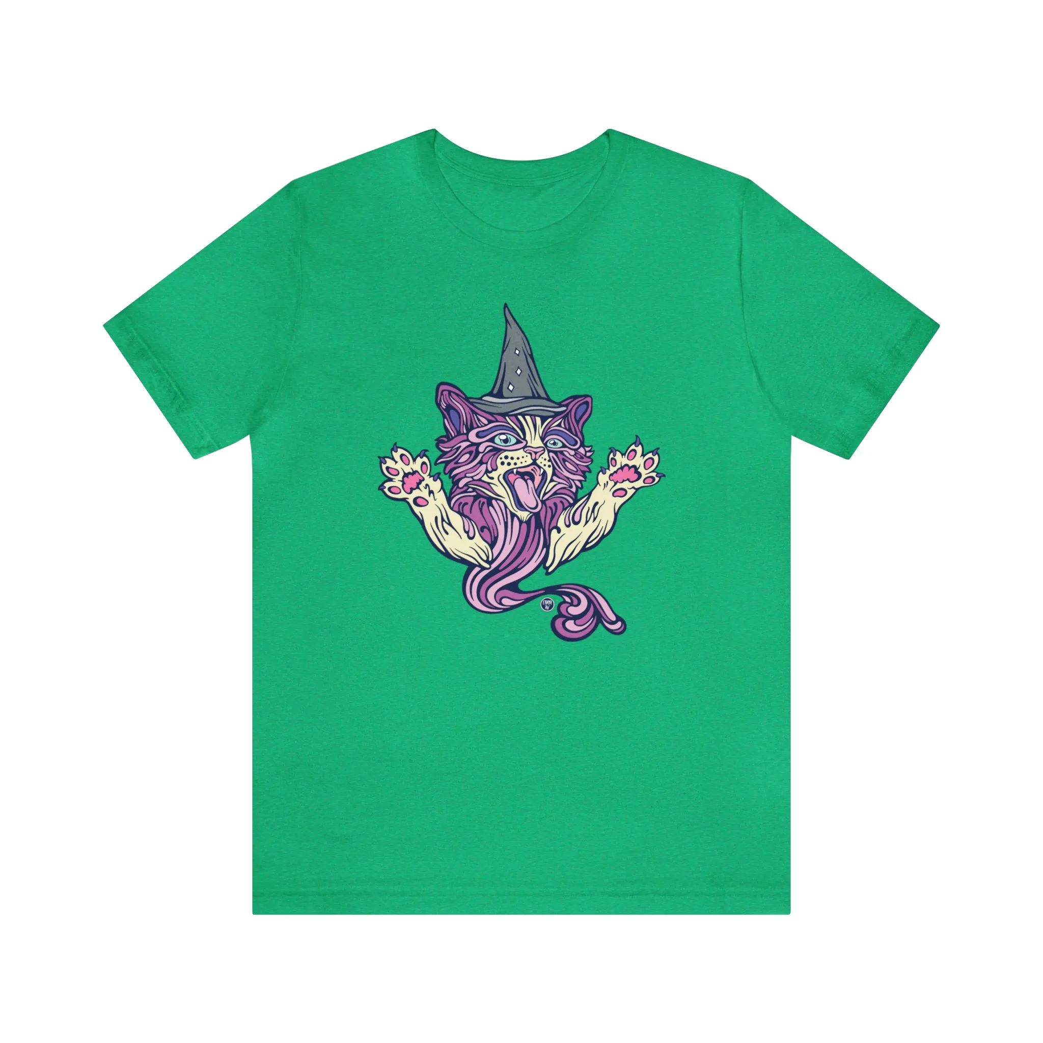 Witch Kitty (PURP) by Chaya Av Unisex Short Sleeve T-Shirt DTG (16 Colors Available)