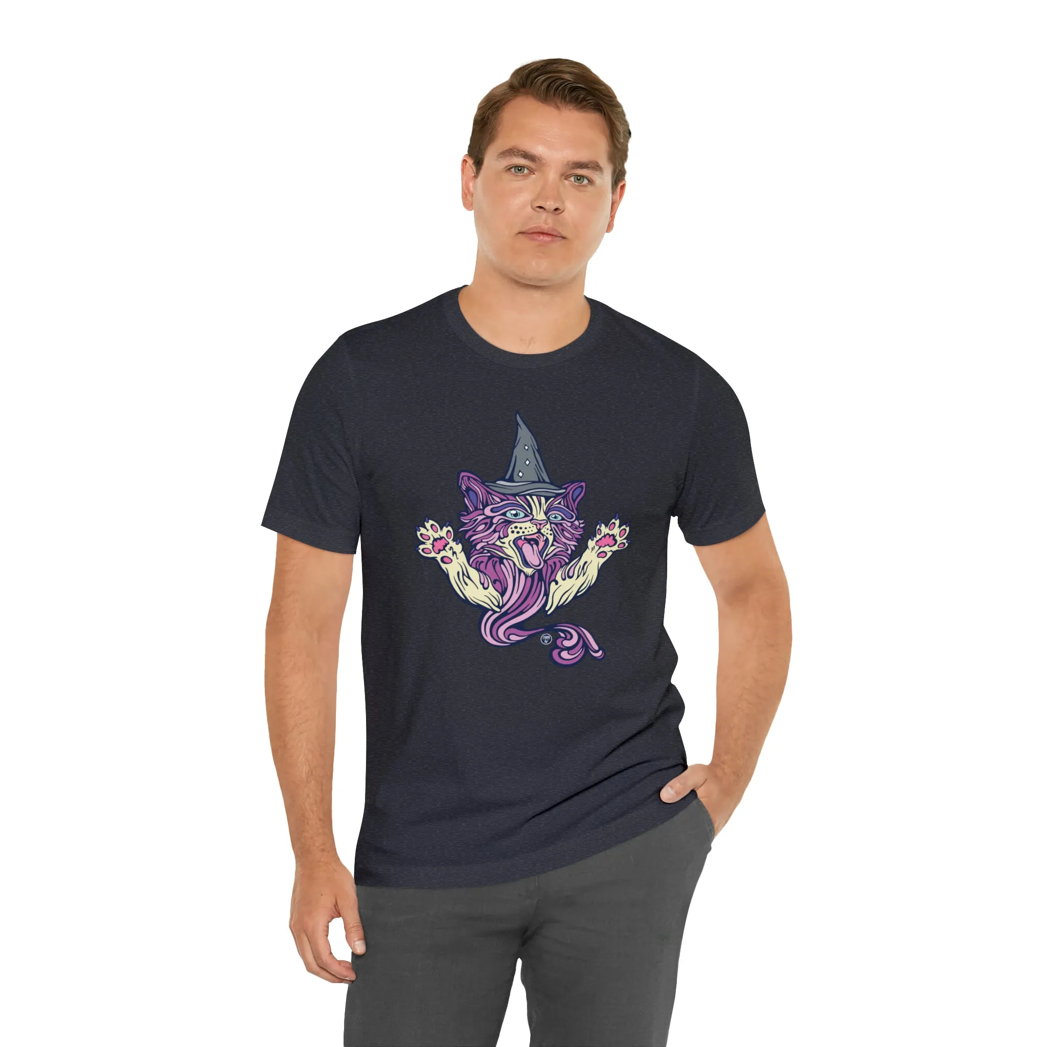 Witch Kitty (PURP) by Chaya Av Unisex Short Sleeve T-Shirt DTG (16 Colors Available)