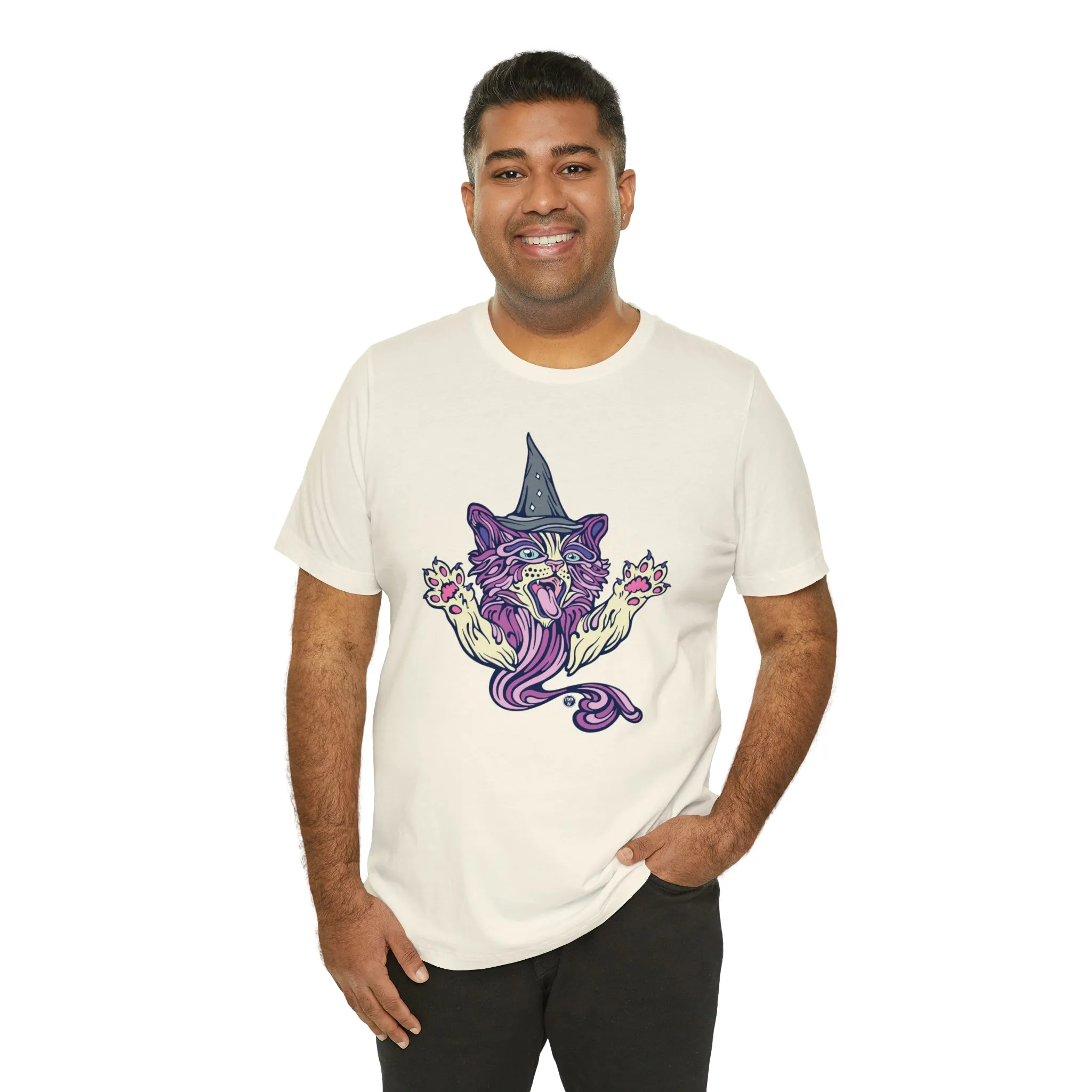 Witch Kitty (PURP) by Chaya Av Unisex Short Sleeve T-Shirt DTG (16 Colors Available)