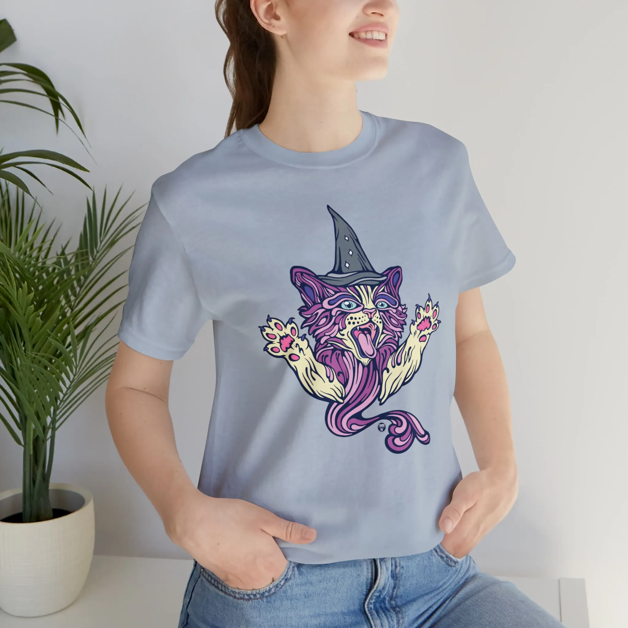 Witch Kitty (PURP) by Chaya Av Unisex Short Sleeve T-Shirt DTG (16 Colors Available)