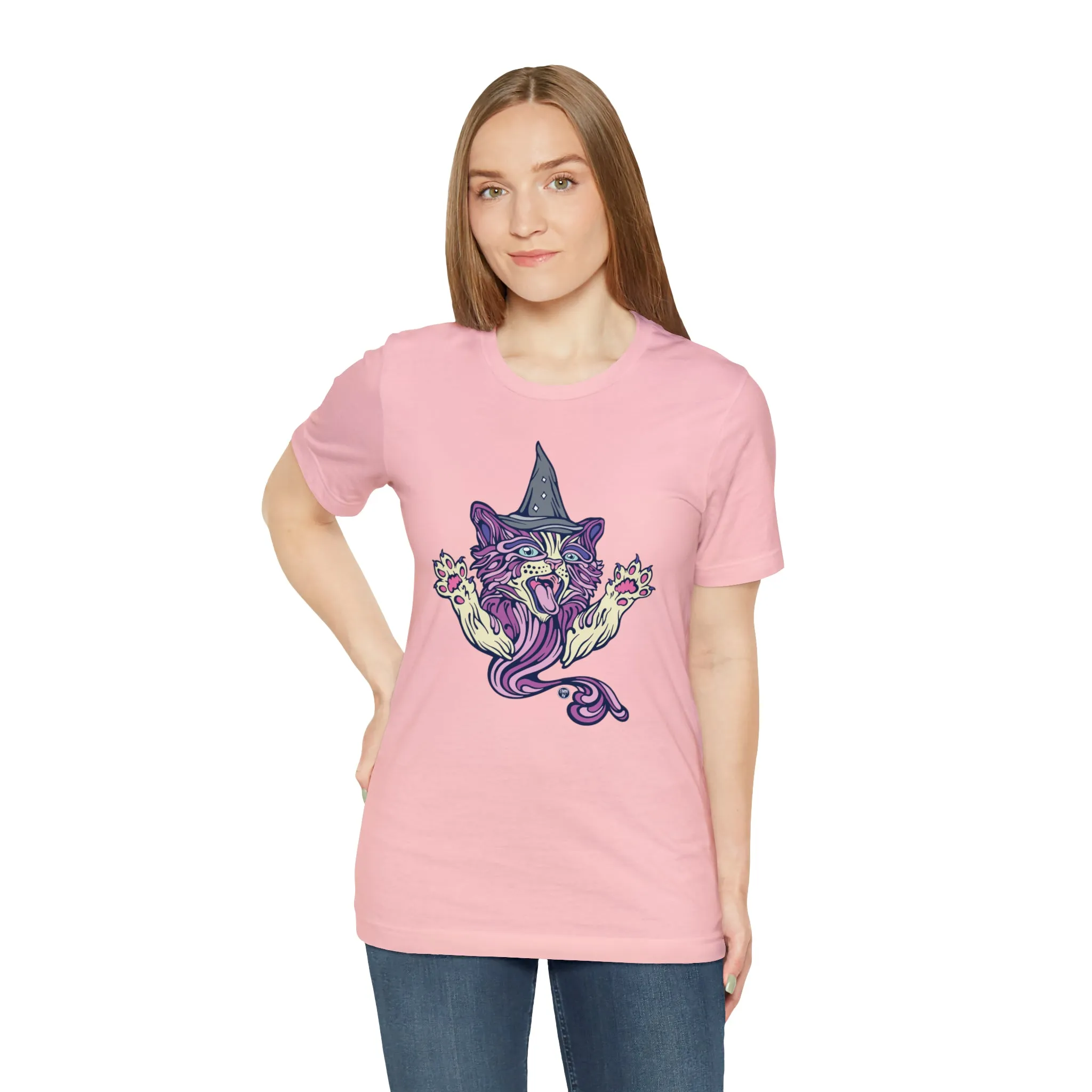 Witch Kitty (PURP) by Chaya Av Unisex Short Sleeve T-Shirt DTG (16 Colors Available)