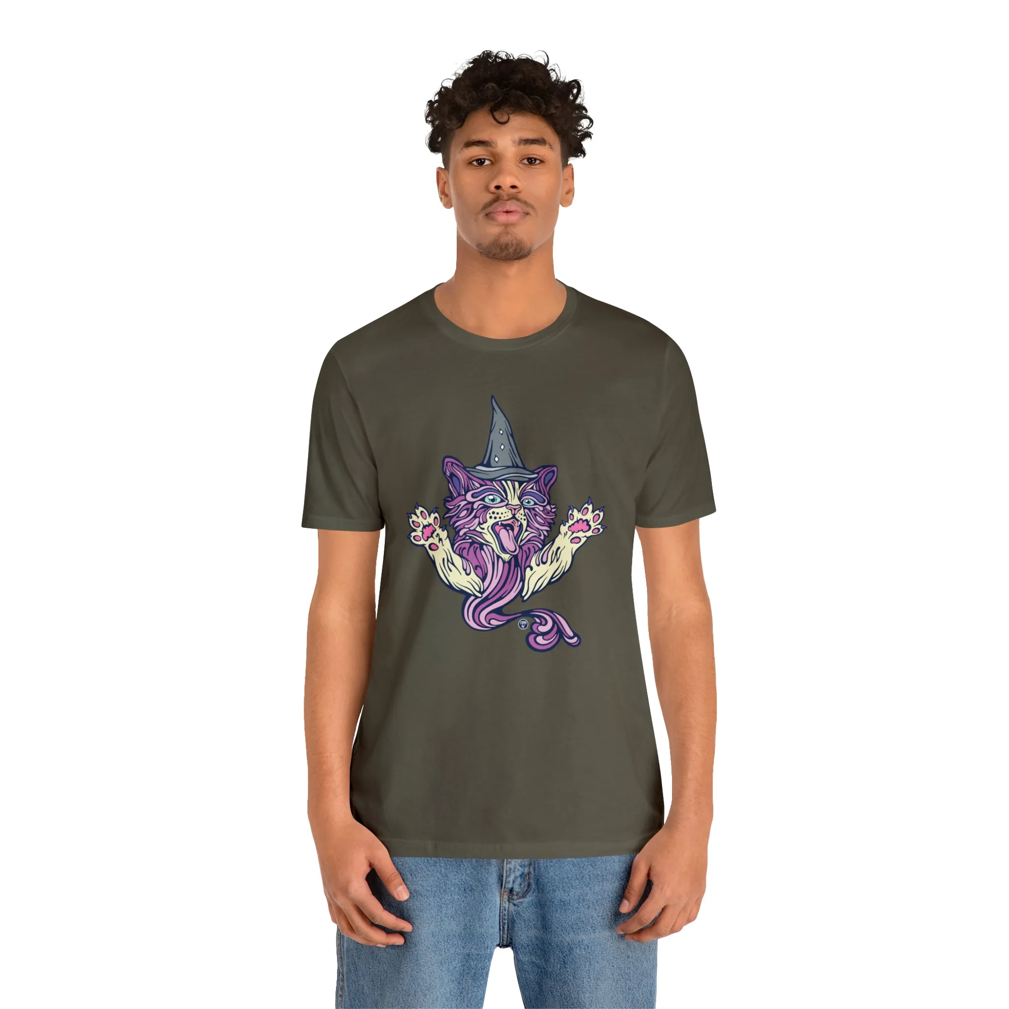 Witch Kitty (PURP) by Chaya Av Unisex Short Sleeve T-Shirt DTG (16 Colors Available)